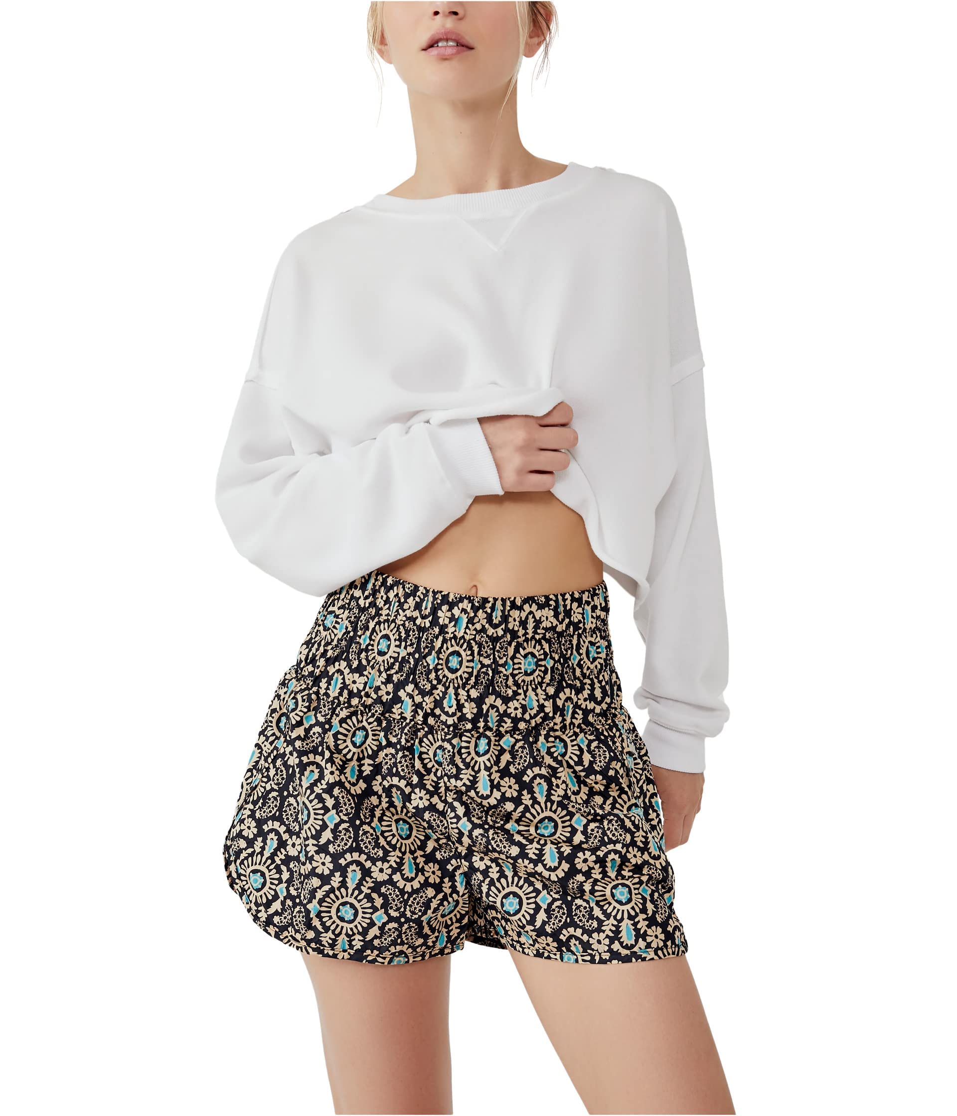 Free People The Way Home Printed Shorts - Stylish & Comfortable Casual Wear for Summer Outings, Beach Trips, and Relaxing at Home