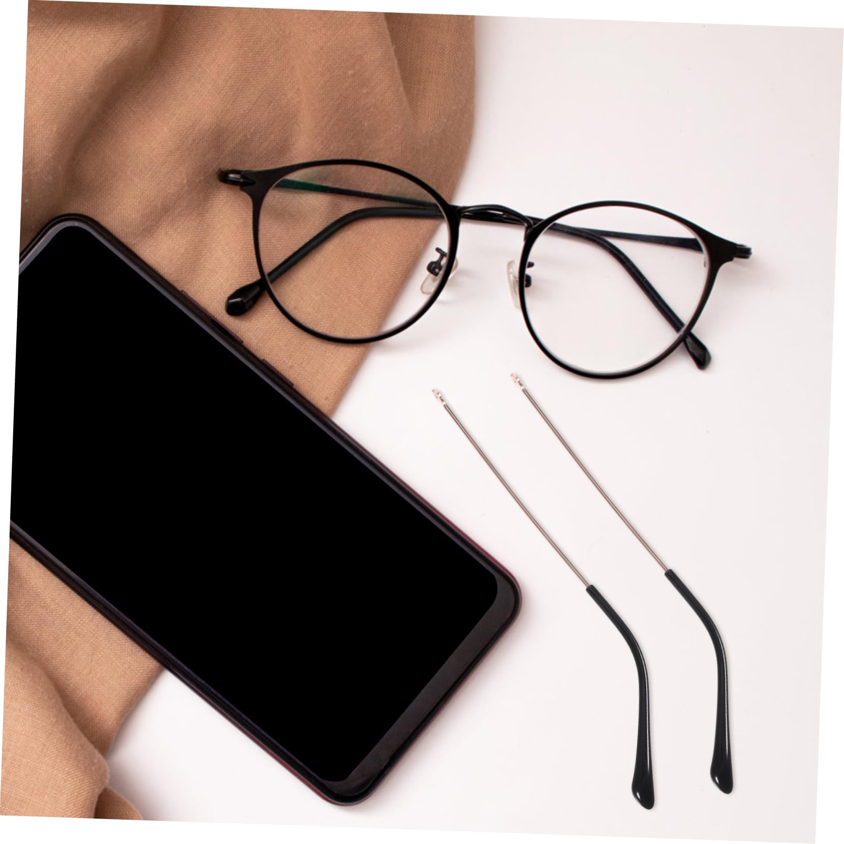 WOFASHPURET 1 Pair Metal Glasses Arms Replacement - Durable Glasses Holder & Repair Kit for Eyewear Accessories | Perfect for Broken Temple Fix, DIY Glasses Repair, and Everyday Use