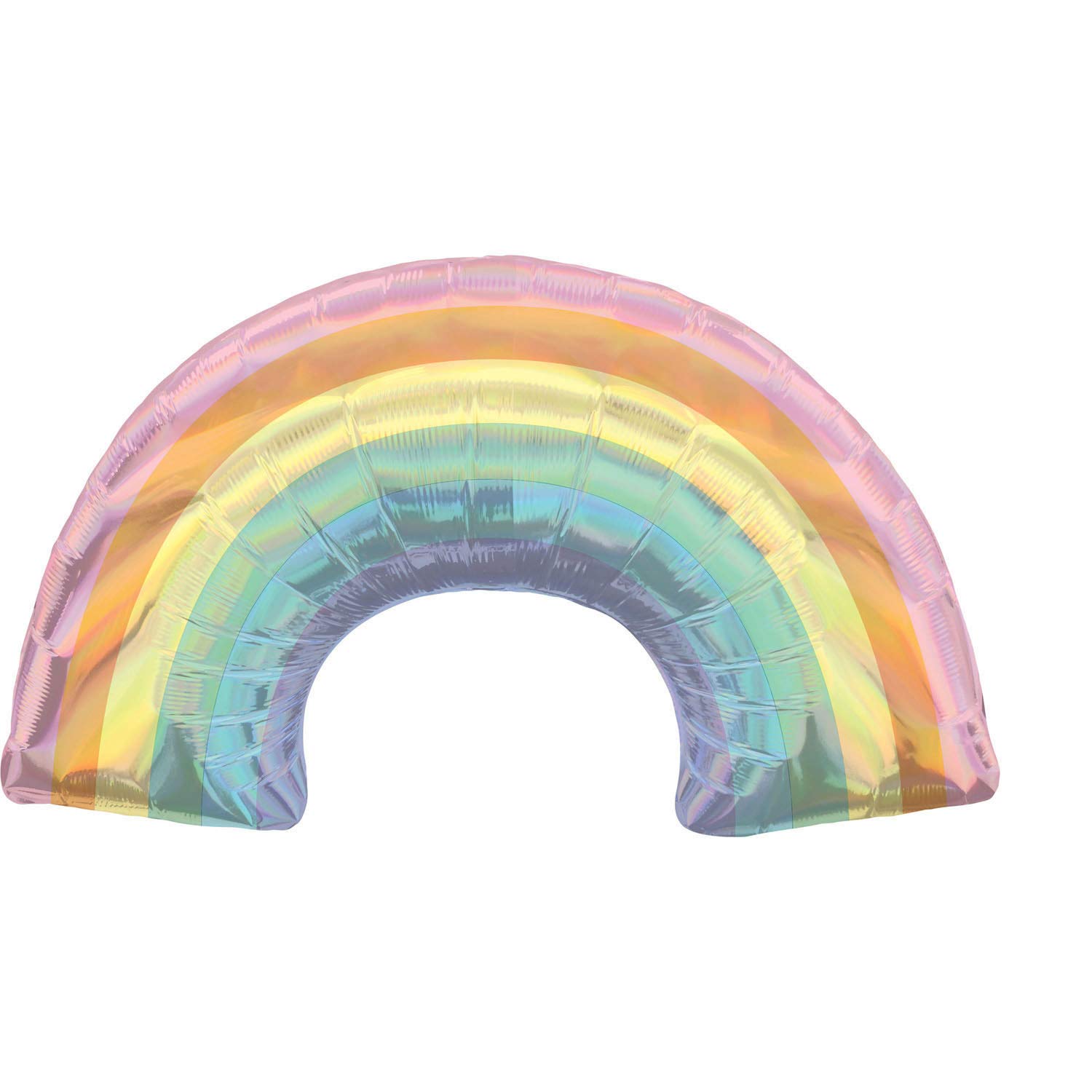 Amscan Iridescent Pastel Rainbow Balloon - 12 Pack Super Shape Latex Balloons for Birthday Party Decorations, Baby Shower, Wedding & Graduation Celebrations