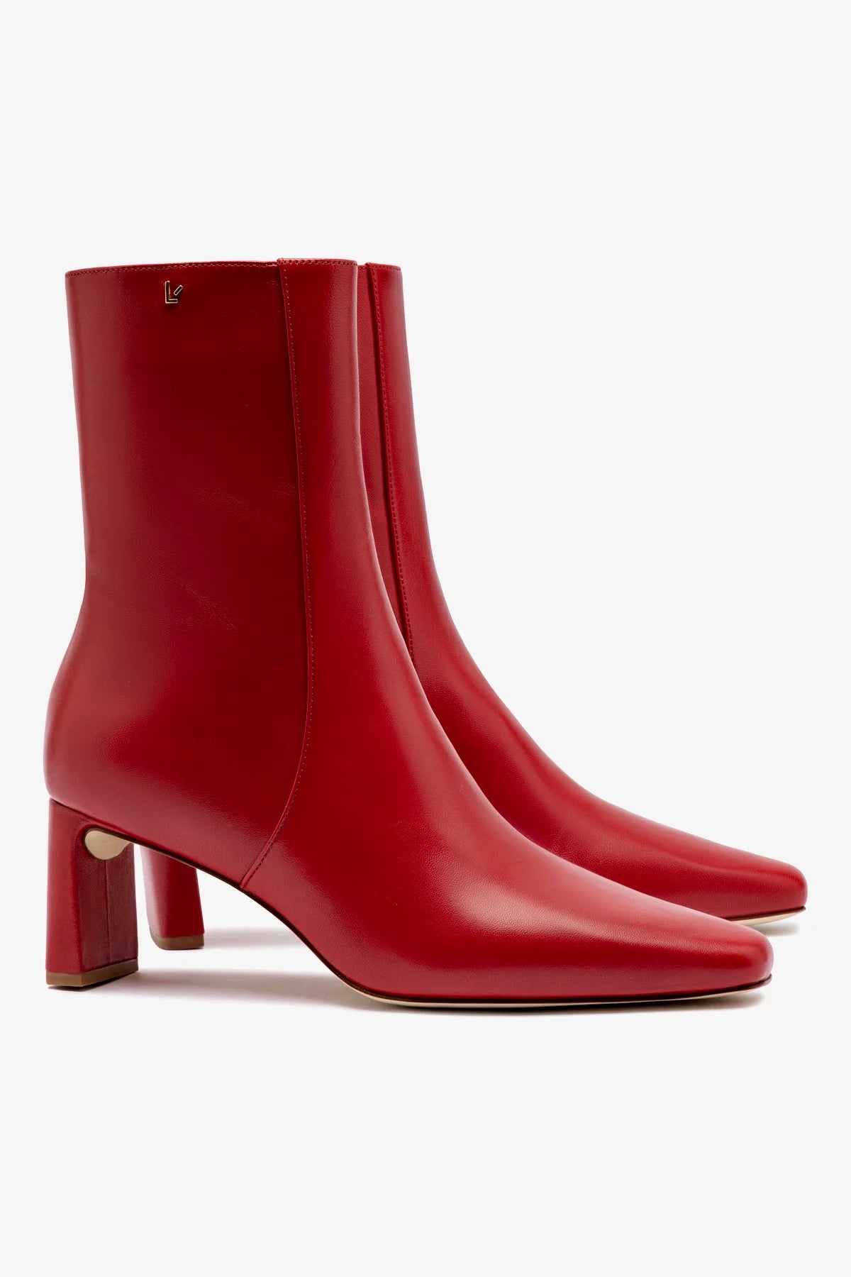 Alexis Bootie - Women's Blood Red Leather Ankle Boots for Fashion, Party & Night Out