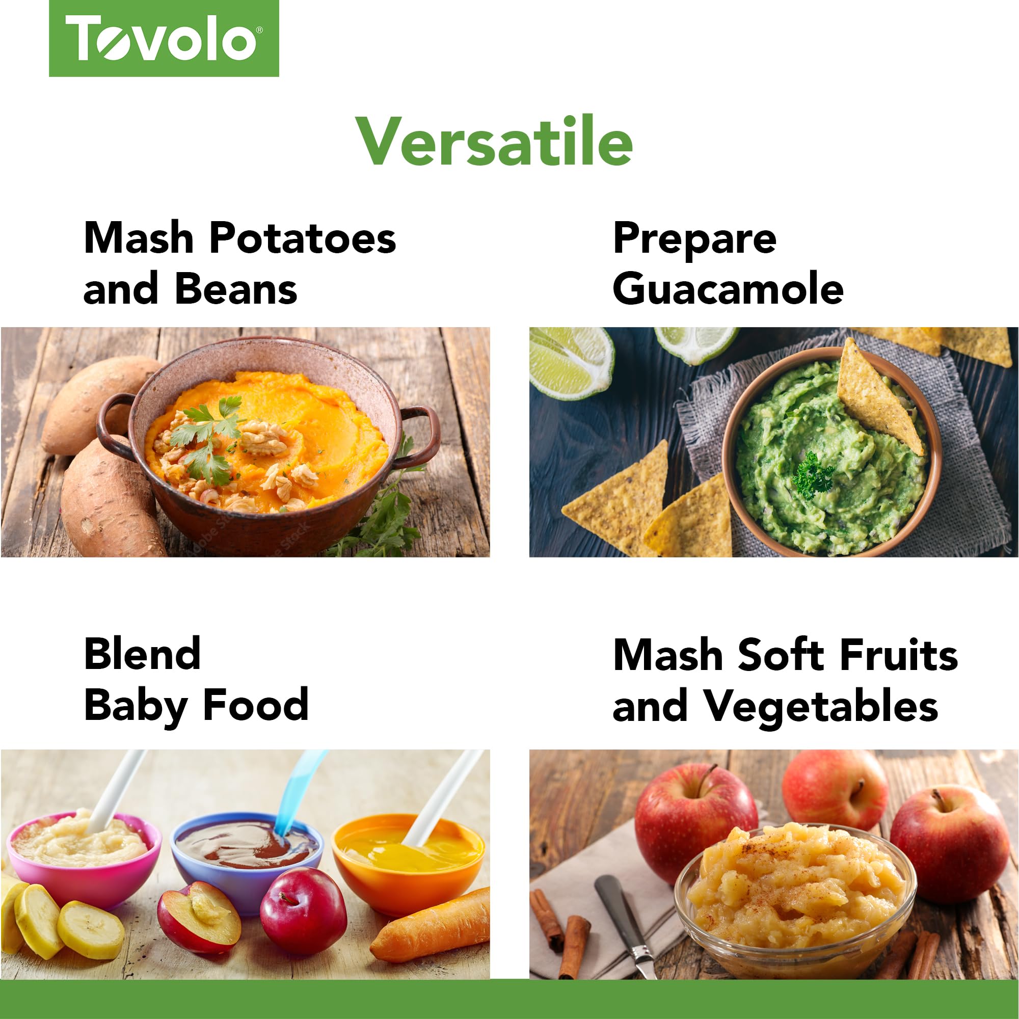 Tovolo Silicone Potato Masher (Apricot) - Ergonomic Non-Stick Kitchen Utensil for Mashing Potatoes, Meat & Food Prep | Heat Resistant & BPA-Free | Perfect for Mashed Potatoes, Baby Food & Baking