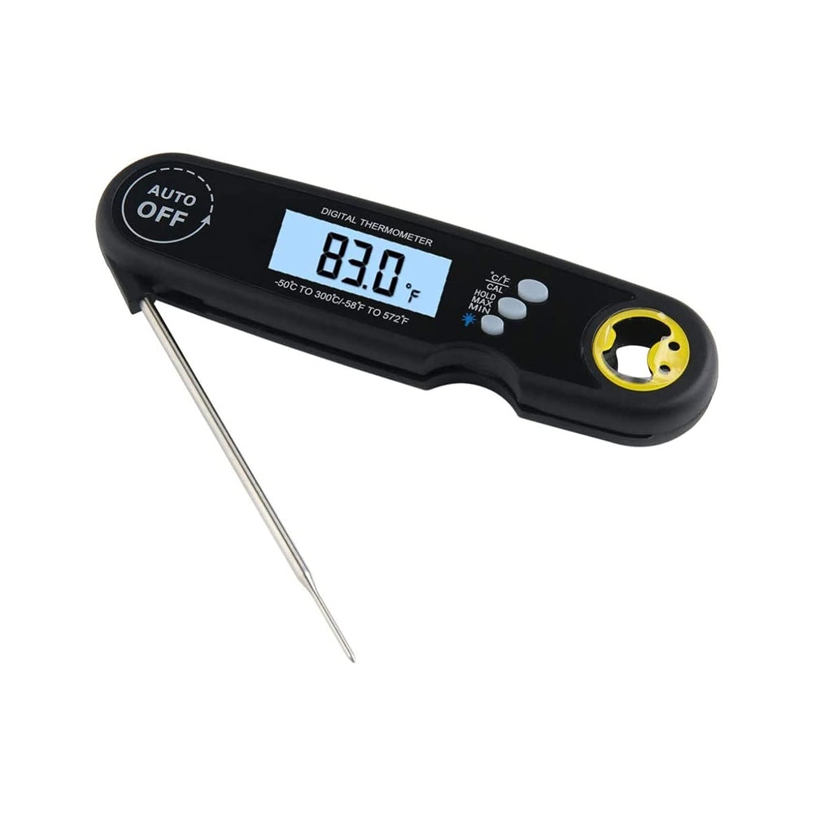 KSDCDF Waterproof Digital Meat Thermometer - Backlit LCD, Motion Sensing for Grilling, BBQ, Smoking & Candy Making | Perfect for Kitchen, Outdoor Cooking & Food Safety