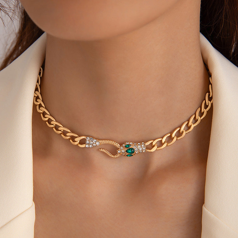 Elegant Silver Bold Snake Chain Choker Necklace for Women | Trendy Layered Jewelry Gift | Perfect for Parties, Date Nights & Everyday Wear | HN1180