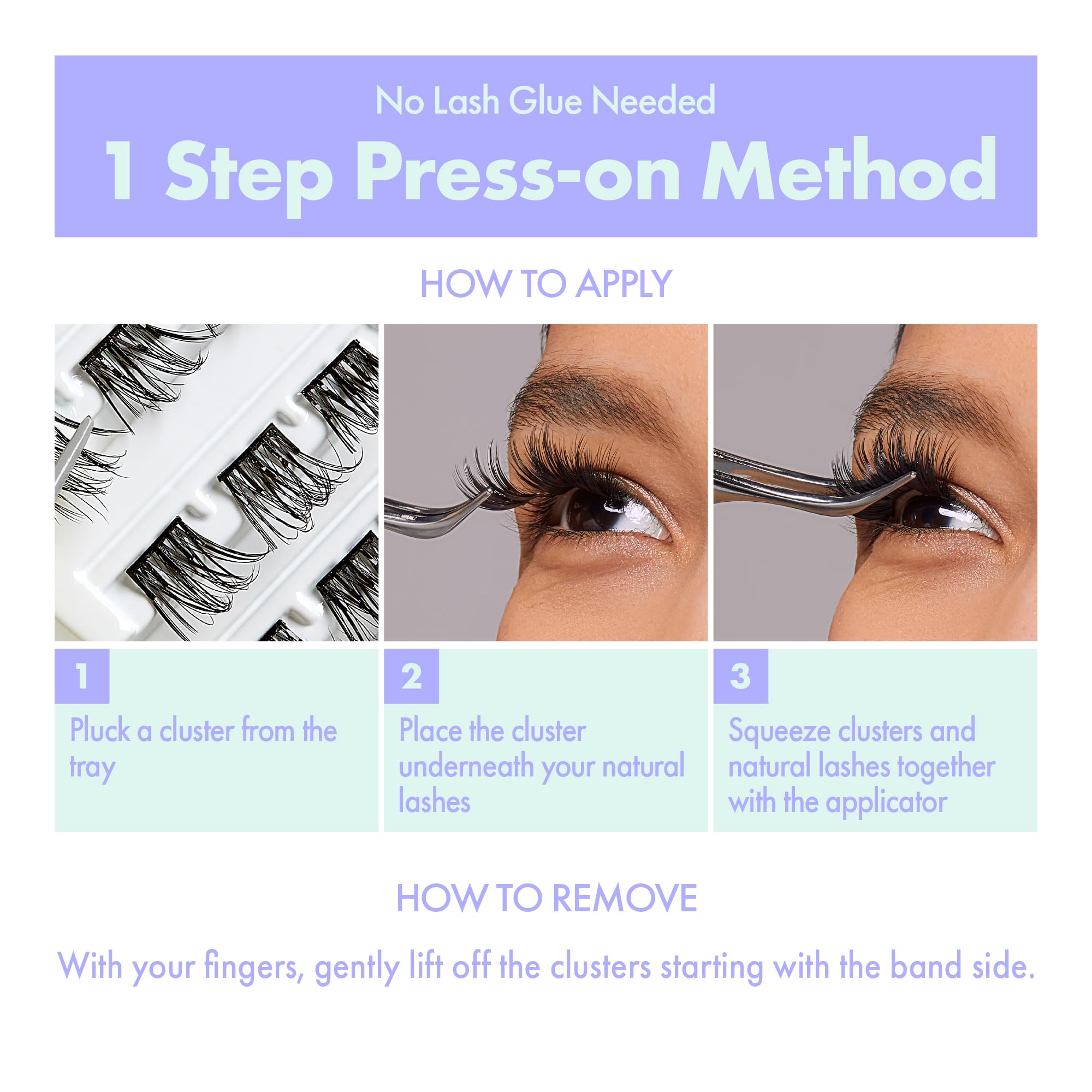 i-ENVY Press&Go Self-Adhesive Eyelash Clusters - No Glue Needed False Lashes, Easy 1-Step Application, Damage-Free & No Residue (Everyday Wispy Style) for Natural Look, Parties & Special Occasions