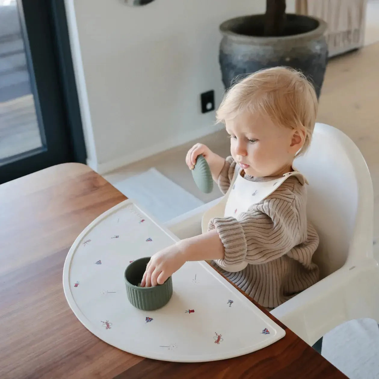 Mushie 3-Pack Silicone Baby Food Storage Containers | BPA-Free, Leak-Proof | Green Combo Set for On-the-Go Feeding, Meal Prep & Snack Storage