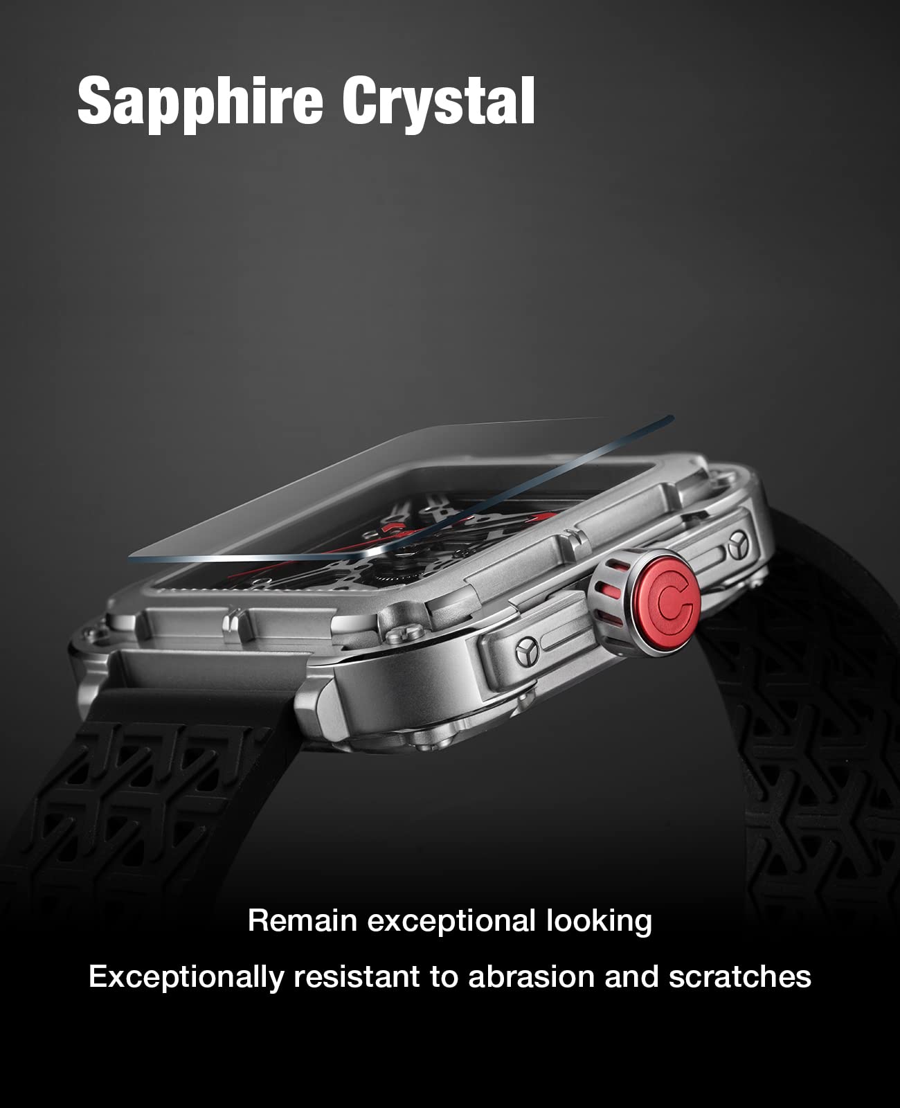 CIGA Design X Series Automatic Mechanical Watch - SUV Inspired Anti-Shock Design, Sapphire Crystal, Skeleton Dial with Silicone & Nylon Strap - Stylish Unisex Watch for Men & Women | Perfect for Outdoor Adventures, Business Meetings & Fashion Accessories