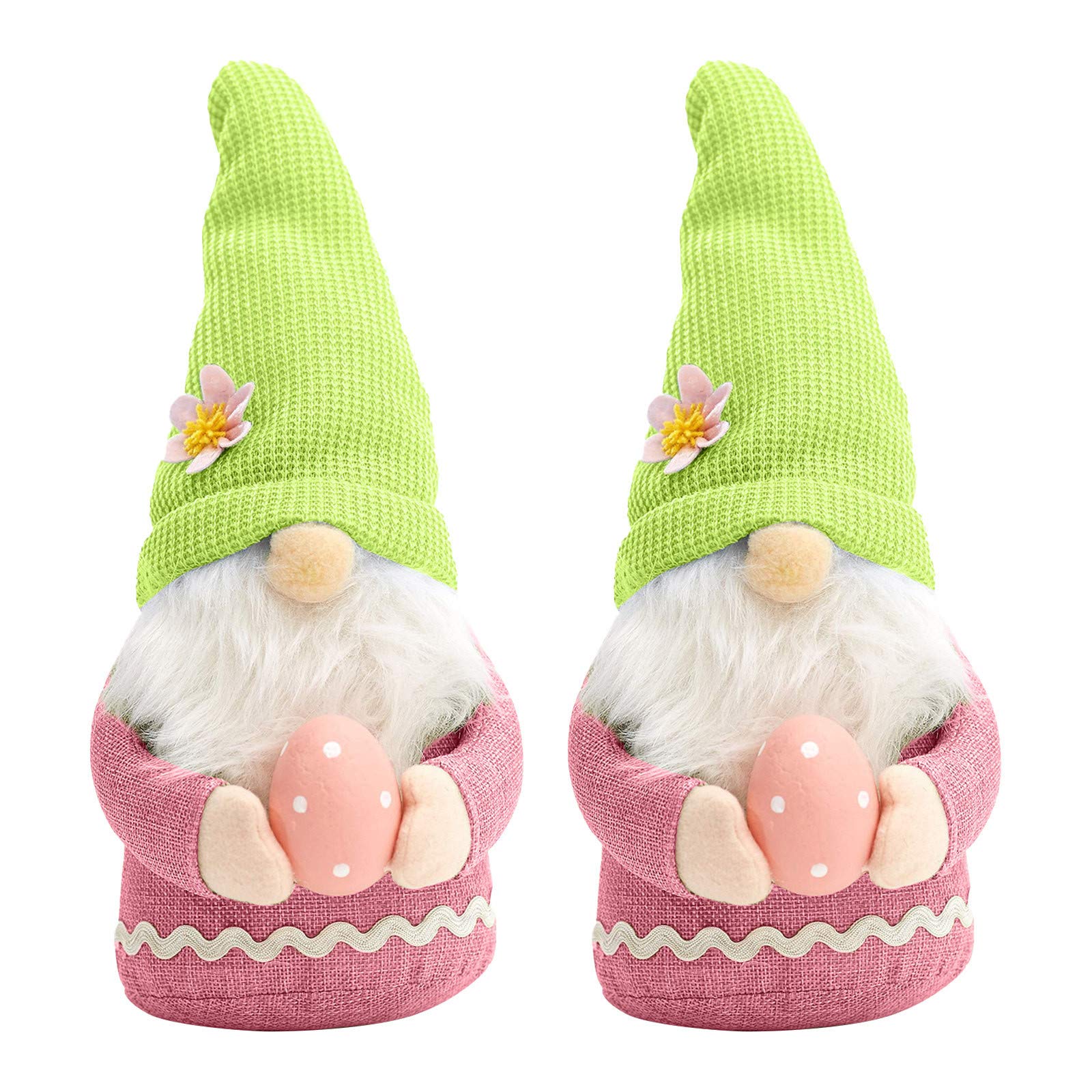 Handmade Swedish Tomte Faceless Dwarf Stuffed Doll - Easter Bunny Gnome Collection Gift Decor (2PC) for Farmhouse, Spring & Easter Home Decor | Perfect for Easter Tray Decorations, Mantel Displays & Seasonal Gift Giving