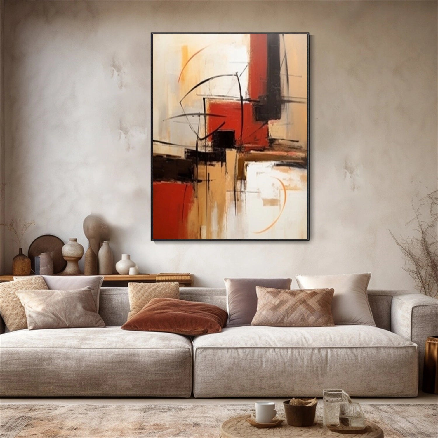 Abstract Painting #AB 325 - Modern Wall Art for Home & Office Decor | Handmade Canvas Artwork | Perfect for Living Room, Bedroom & Workspace