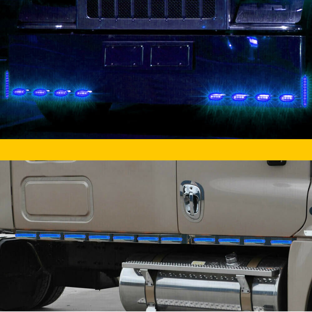 10Pcs 3.94 Inch Slim LED Side Marker Lights 12V/24V 9 SMD LED - Waterproof Amber Clearance Lights for Truck, Trailer, RV, Bus - Perfect for Night Driving & Vehicle Safety
