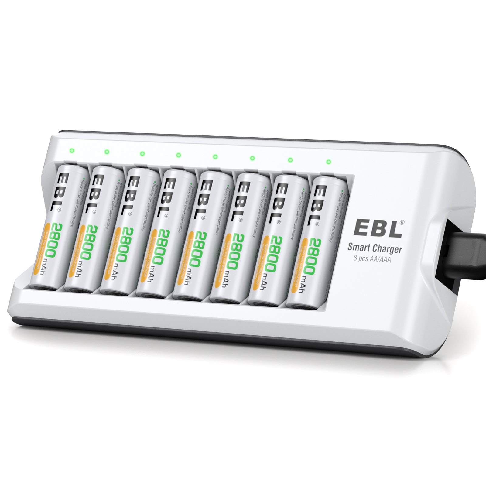 EBL AA AAA Rechargeable Batteries with Upgraded 808 Fast Charger - Perfect for Cameras, Toys, Flashlights & Electronic Devices