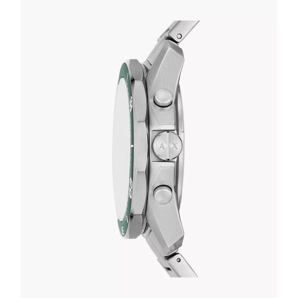 Armani Exchange AX1957 Men's Watch - Green Dial, Silver Stainless Steel Strap | Stylish Casual & Business Wear for Men
