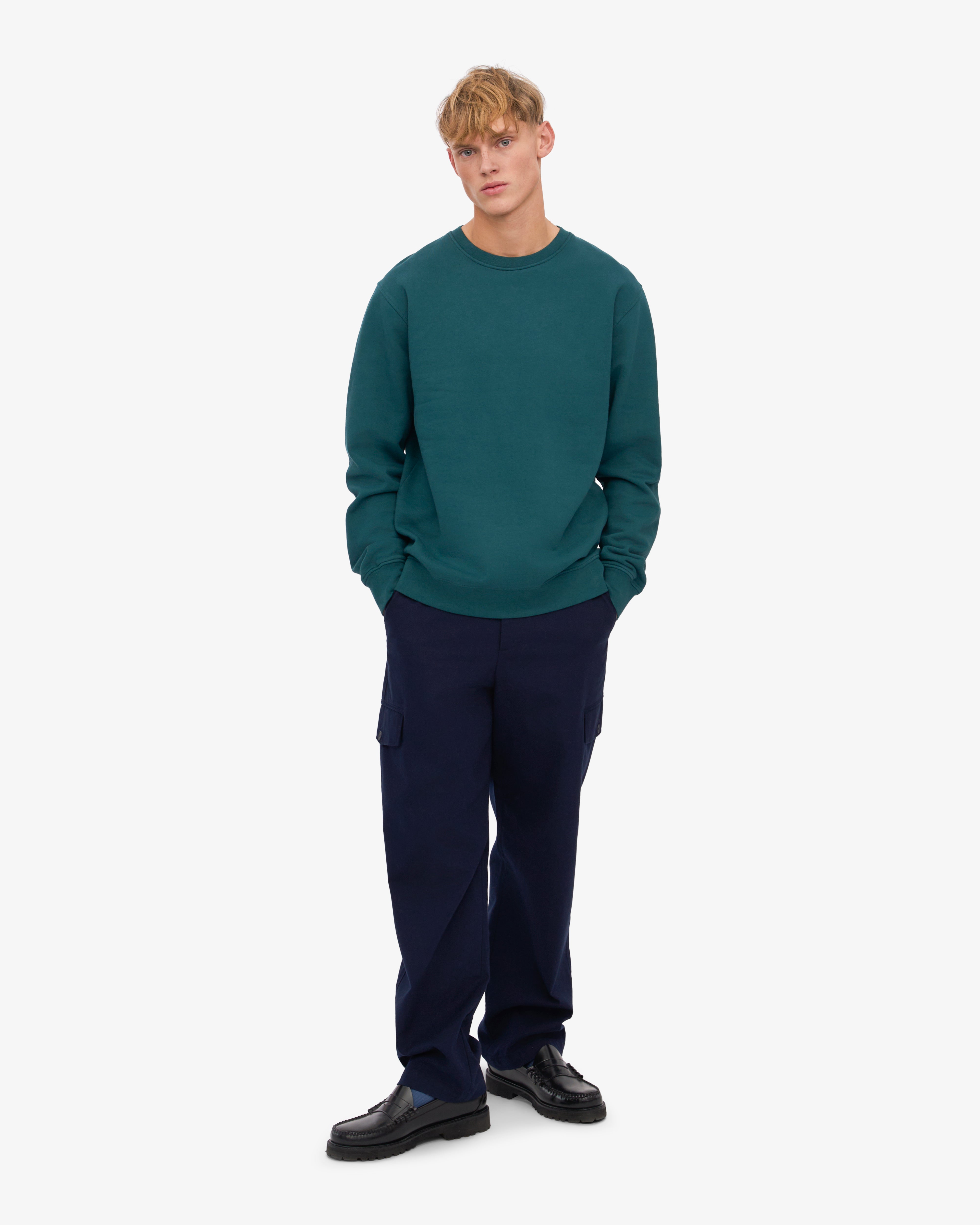 Classic Organic Cotton Crew Neck T-Shirt for Men - Soft & Comfortable Ocean Green Tee - Perfect for Casual Wear, Gym & Everyday Outfits