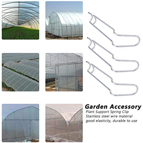 30Pcs Stainless Steel Spring Clips for Plant Support - 11mm Garden Greenhouse Fixing Clamps | Durable Wire Clips for Vine, Tomato & Flower Stems