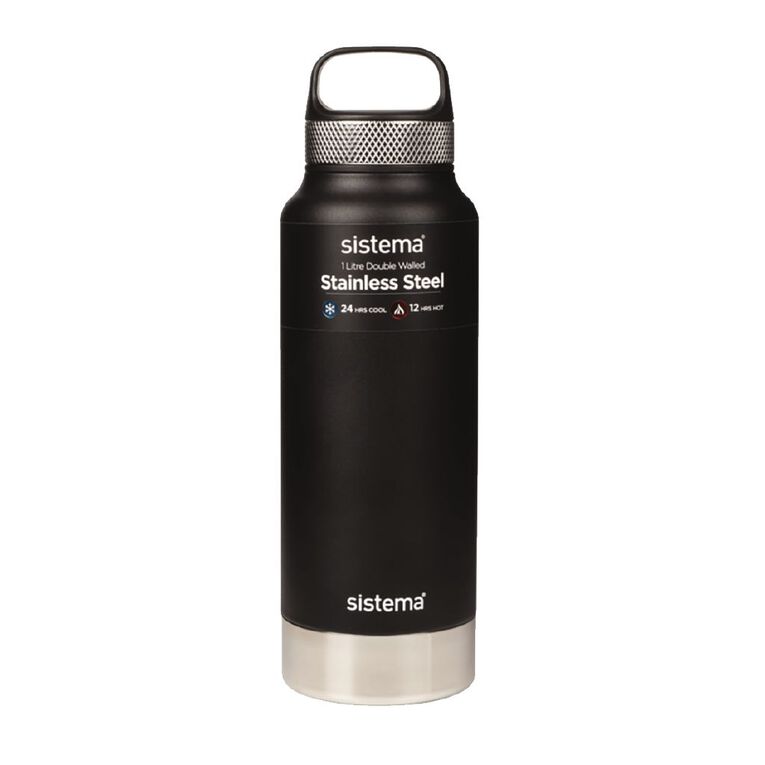 1L Double Walled Stainless Steel Water Bottle - Insulated Vacuum Flask for Hot & Cold Drinks - Perfect for Hiking, Gym, Office & Outdoor Activities
