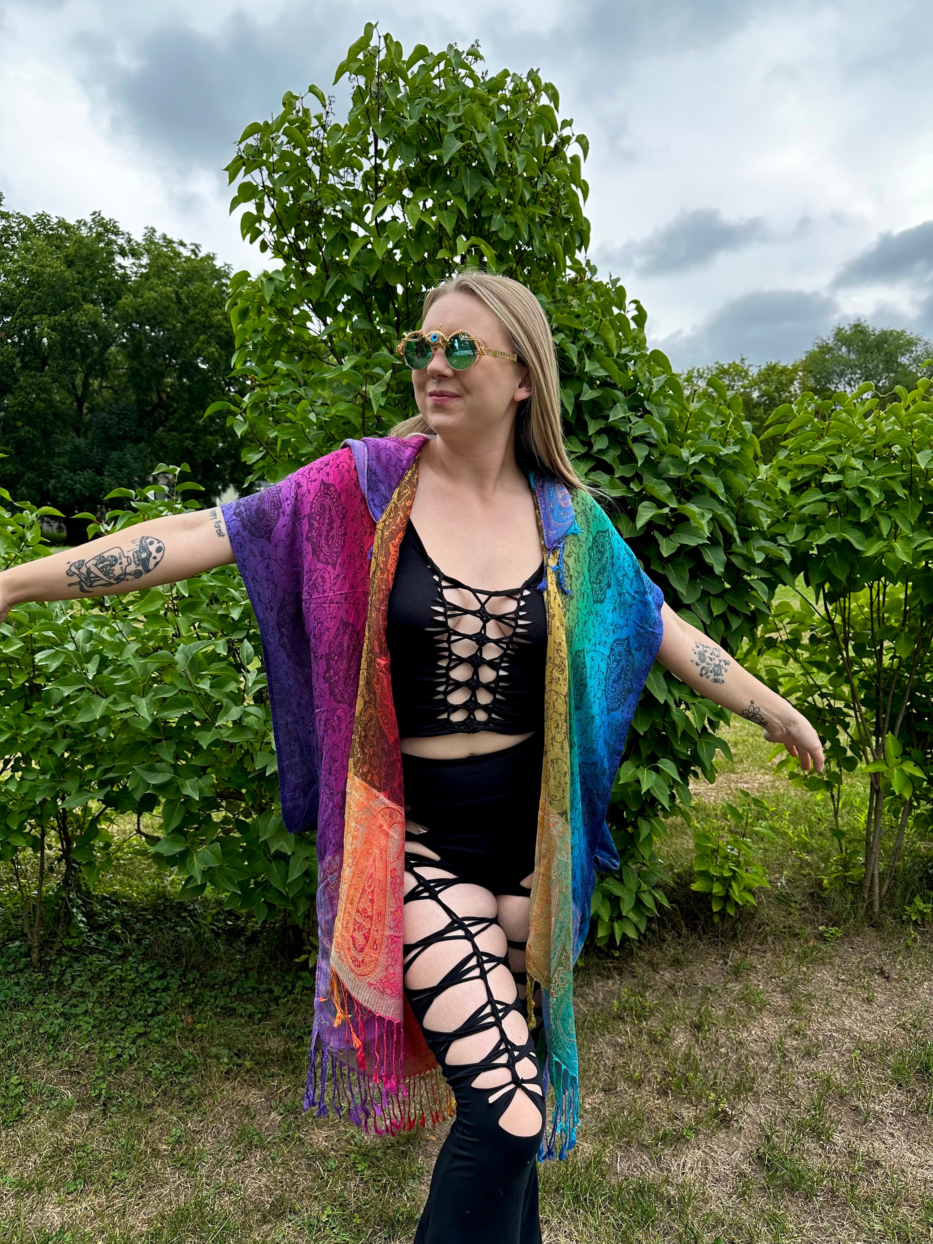 PASH KIMONO Rainbow - Stylish Japanese Kimono Robe for Women | Perfect for Loungewear, Spa Days & Cultural Events