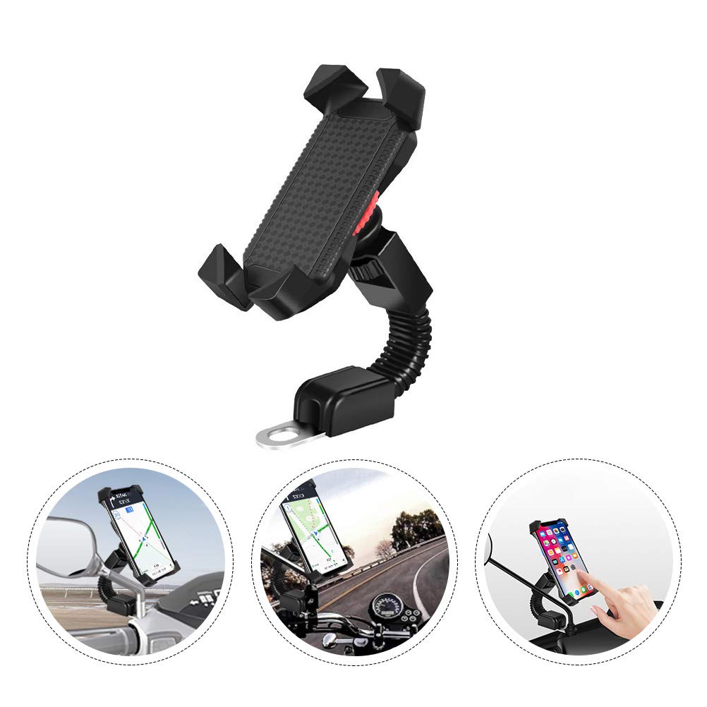 BESPORTBLE Universal Motorcycle Phone Mount - Adjustable Bike Phone Holder for GPS Navigation, Electric Bicycle & Motorbike - Durable Rearview Mirror Phone Stand for Safe Riding & Commuting
