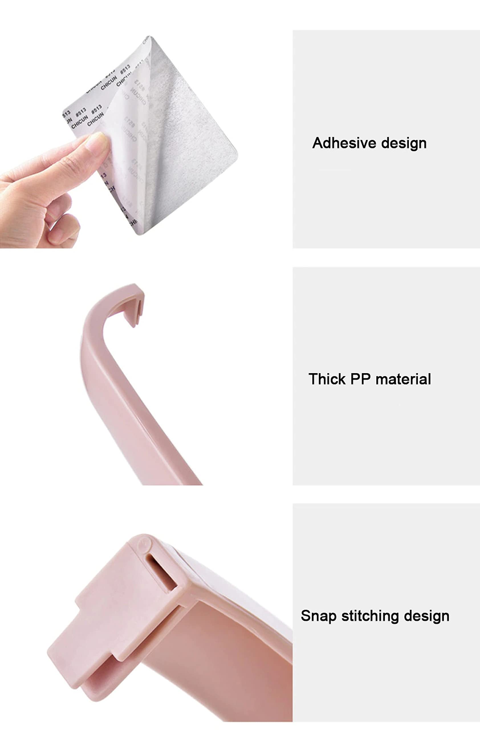 XIBO Self-Adhesive Wall Mounted Towel Rack - Plastic Bathroom Shelf & Hanger Organizer for Kitchen, Bathroom - Multi Color (2 Pack) - Perfect for Small Spaces, Apartments & Dorm Rooms
