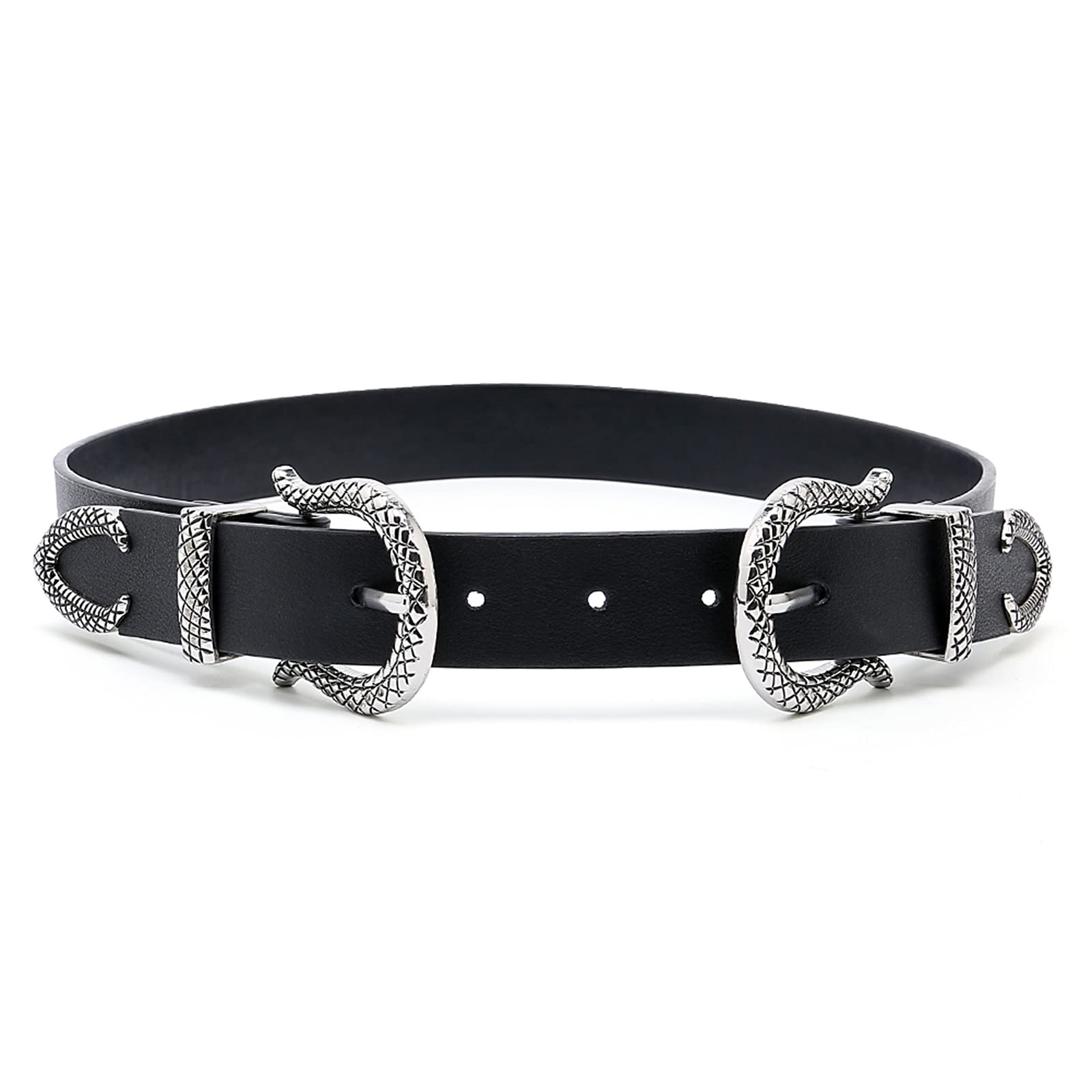 Vintage Western Style Women's Leather Belt - Black Waist Belt for Jeans, Pants & Dresses | Perfect for Casual Outfits, Country Style & Boho Fashion