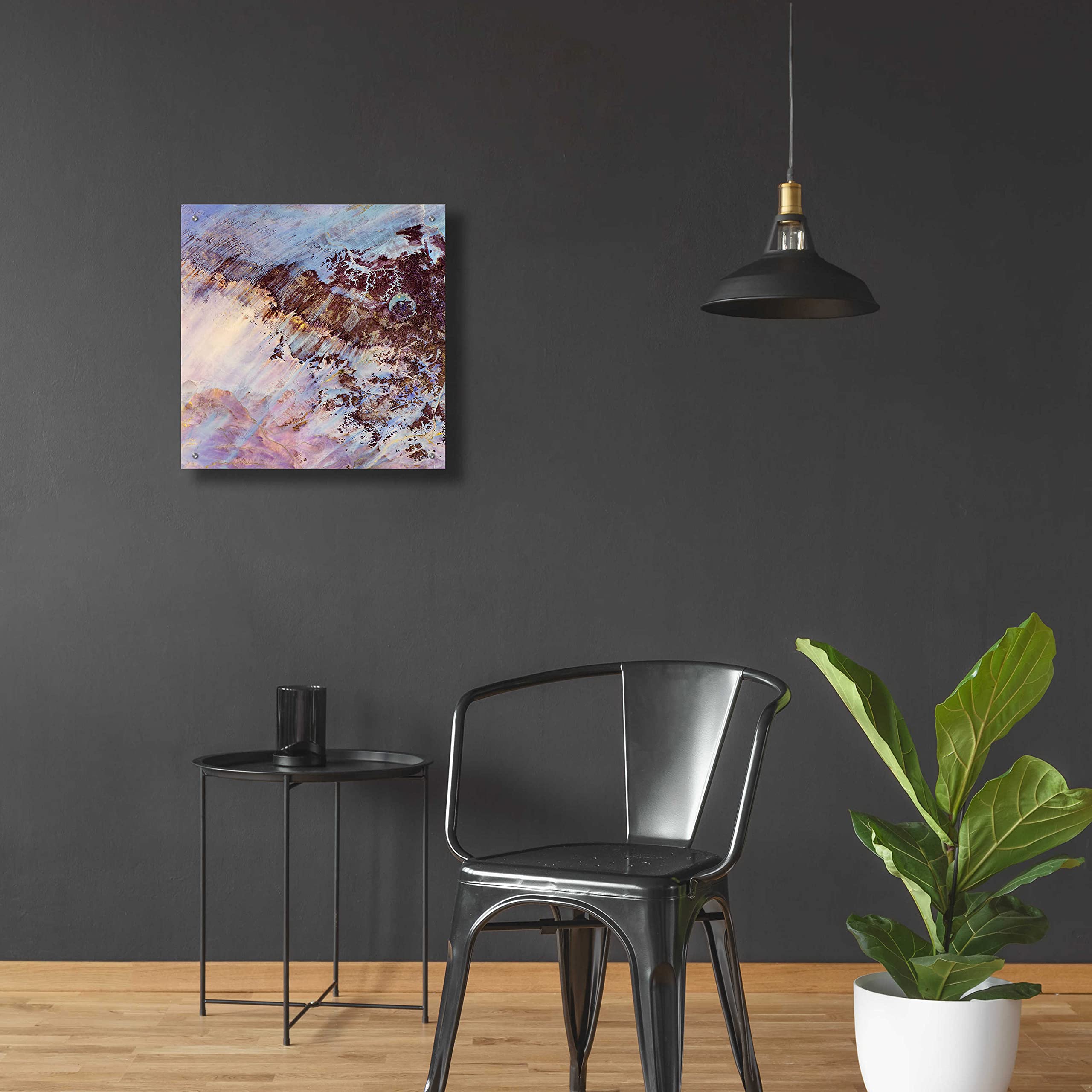 Epic Art 'Earth as Art: Storm Amid the Calm' - 24x24 Inch Modern Acrylic Glass Wall Decor - Vibrant Abstract Landscape Painting for Living Room, Office & Home Decoration