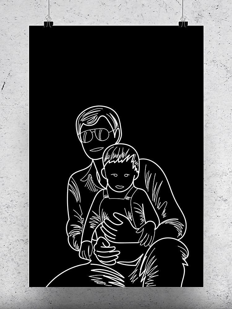 Father and Son Embrace Poster - Heartwarming Family Wall Art for Living Room, Bedroom & Nursery Decor