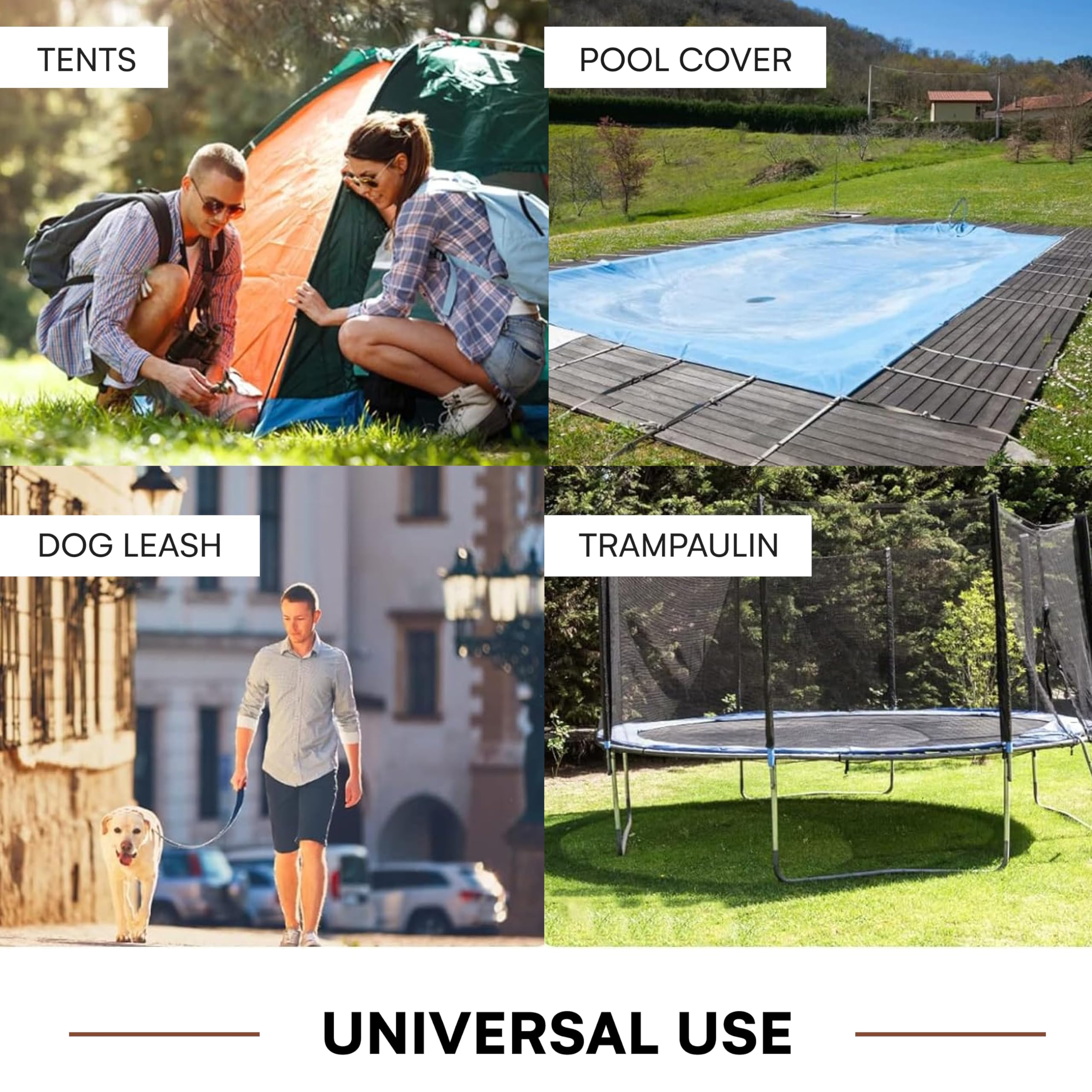 Premium Stainless Steel Pool Cover Springs with Wood Grip & D-Ring Stopper - Heavy Duty Vinyl Protection for Inground Pools - Winter Safety Pool Cover Accessories (5-Pack) - Perfect for Securing Winter Covers on Concrete or Deck-Edged Pools
