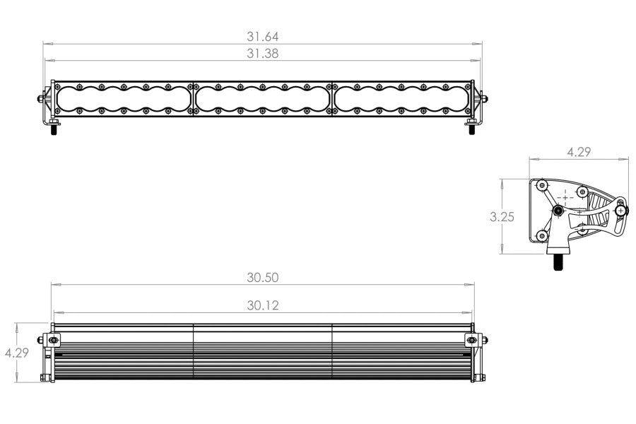 Baja Designs OnX6+ 30-Inch High Speed Spot LED Light Bar - White | Off-Road, Truck, Jeep & ATV Lighting for Night Driving & Adventure