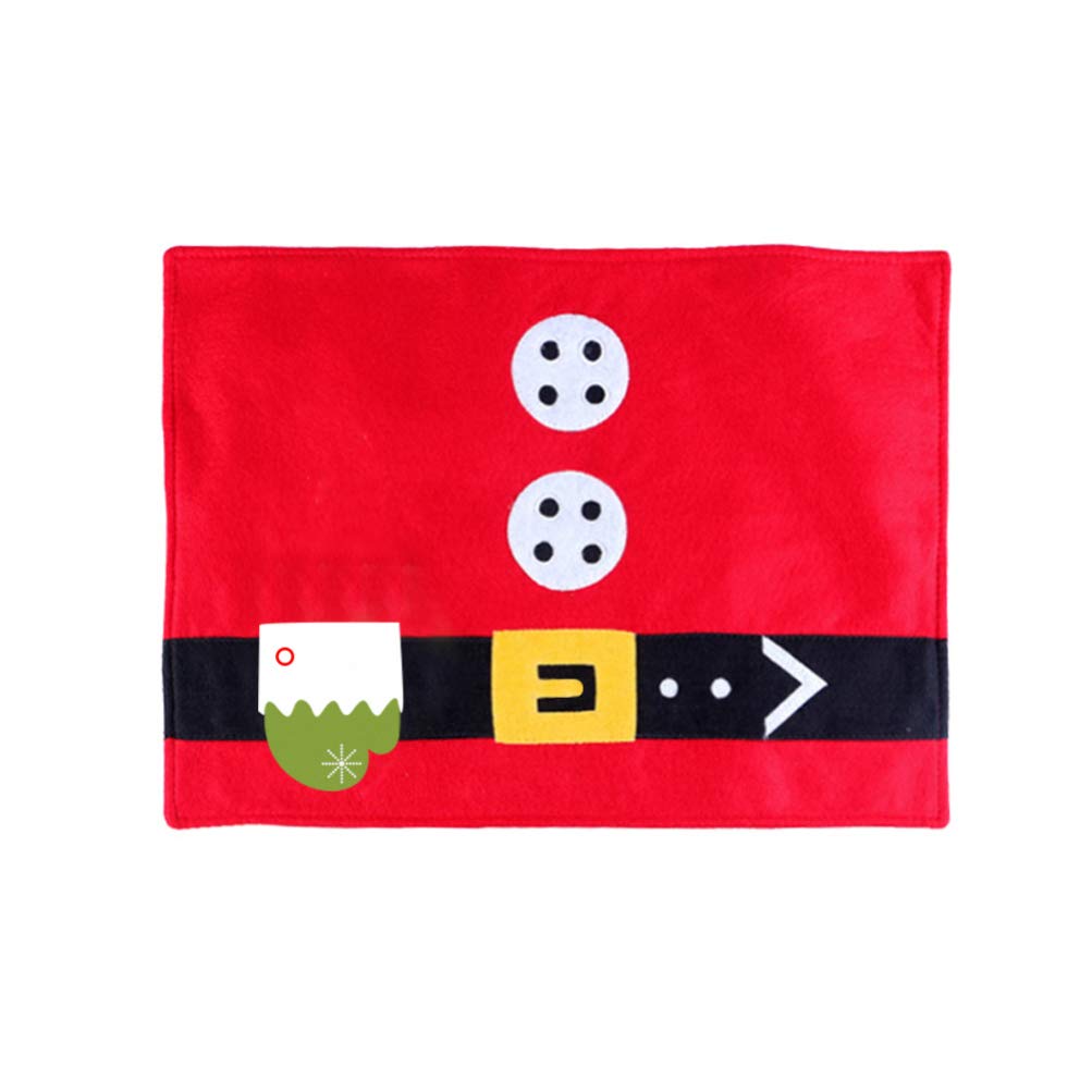 Amosfun Christmas Table Mat Set - Santa Snowman Knife Fork Placemat for Dining Table, Holiday Party Supplies | Perfect for Xmas Dinner, Festive Decor & Family Gatherings