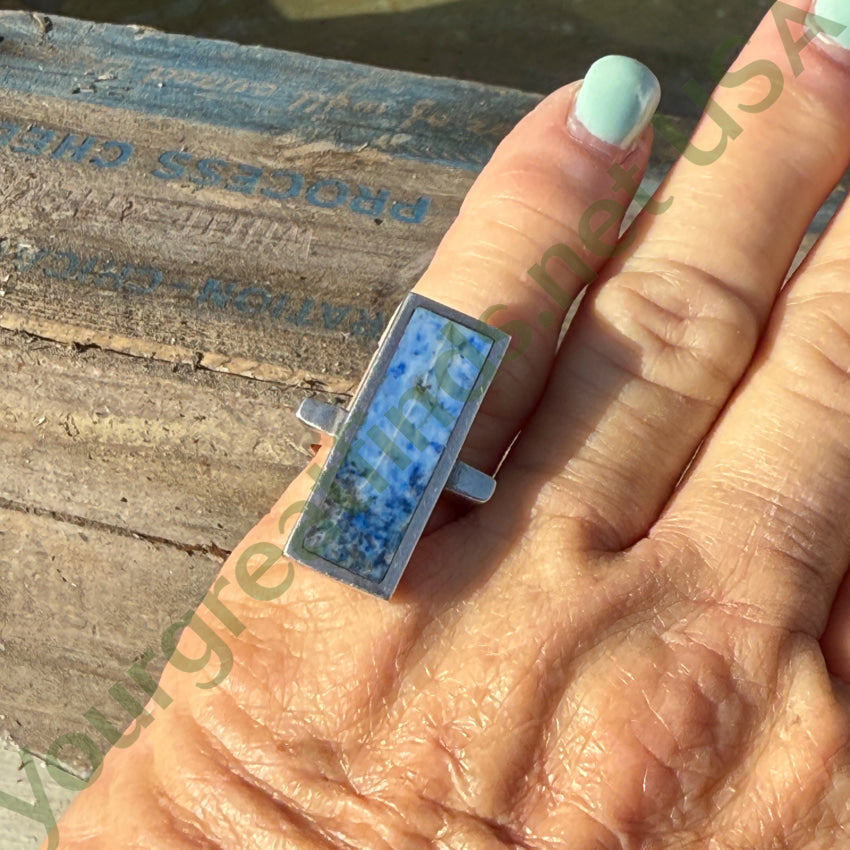 Stunning Lightning Strike Lapis Lazuli Ring - Size 7.5 (US) - Handmade Sterling Silver Jewelry for Women - Perfect for Gifts, Weddings & Boho Fashion