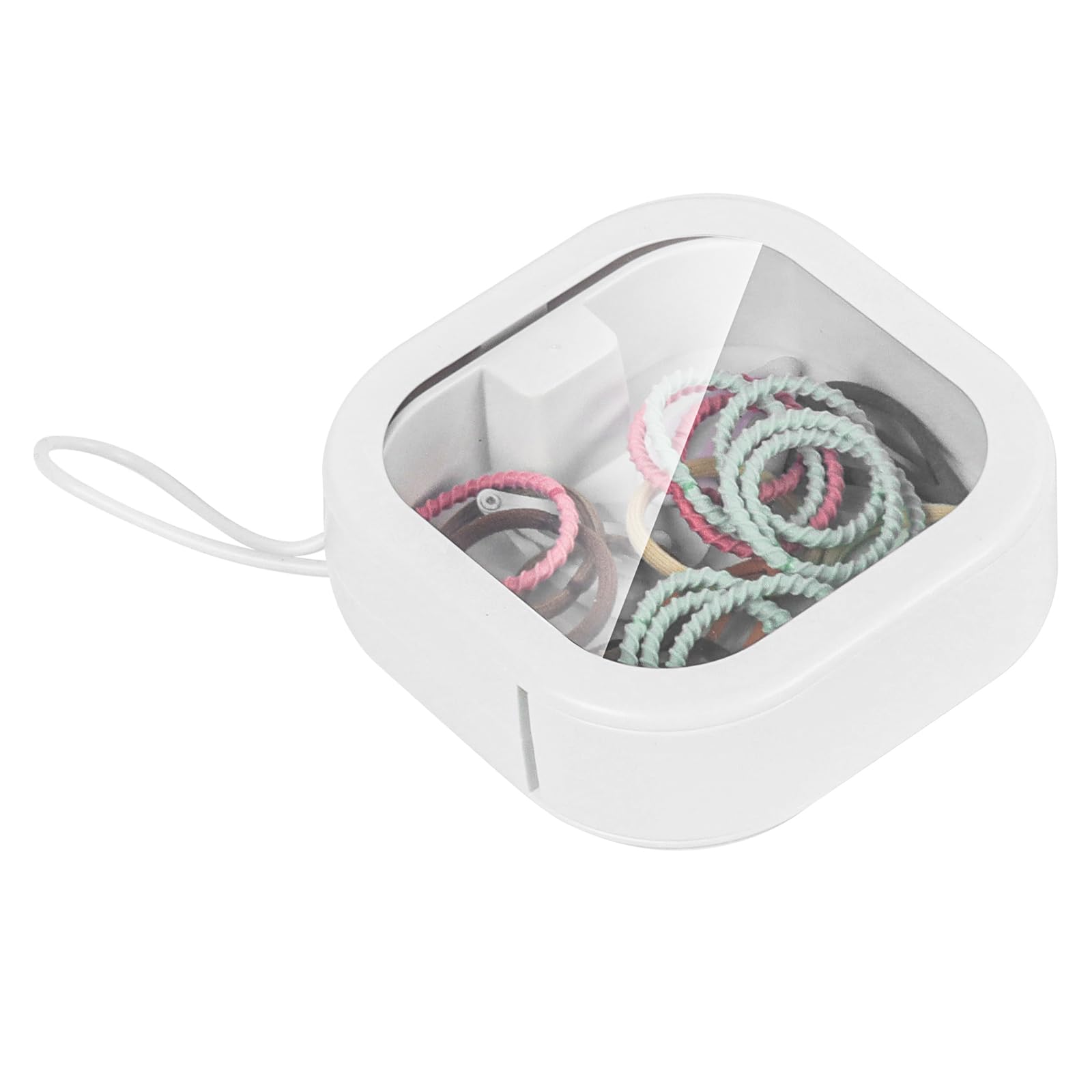 Hair Tie Organizer - Portable Stackable Wall Mountable Hair Accessories Storage Box for Jewelry, Hair Clips & Cotton Swabs | Perfect for Bathroom, Bedroom & Travel Organization