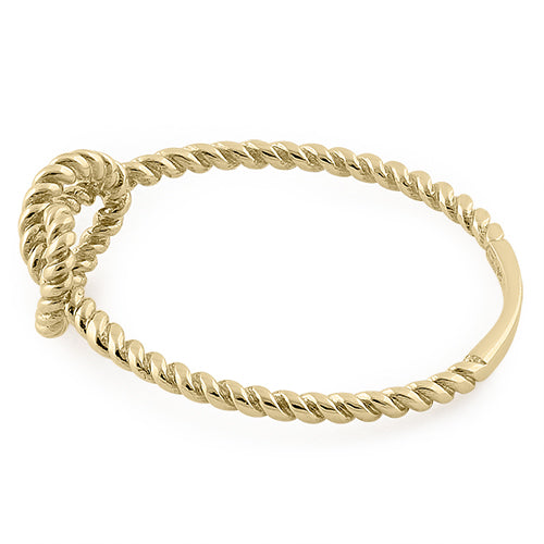 14K Solid Yellow Gold Rope Knot Ring for Women - Elegant Stackable Jewelry for Everyday Wear, Gift Giving & Special Occasions