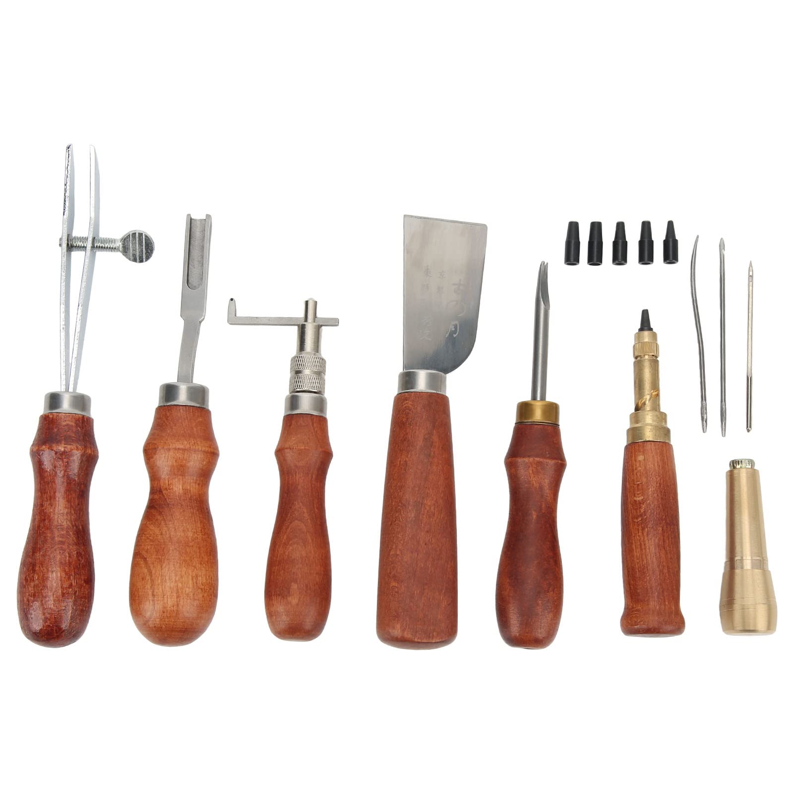 Leather Sewing Upholstery Repair Kit - 17 Pack Professional DIY Leather Craft Tools with Incisive Edges for Hand Stitching, Bag Making, Wallet Repair & Furniture Restoration