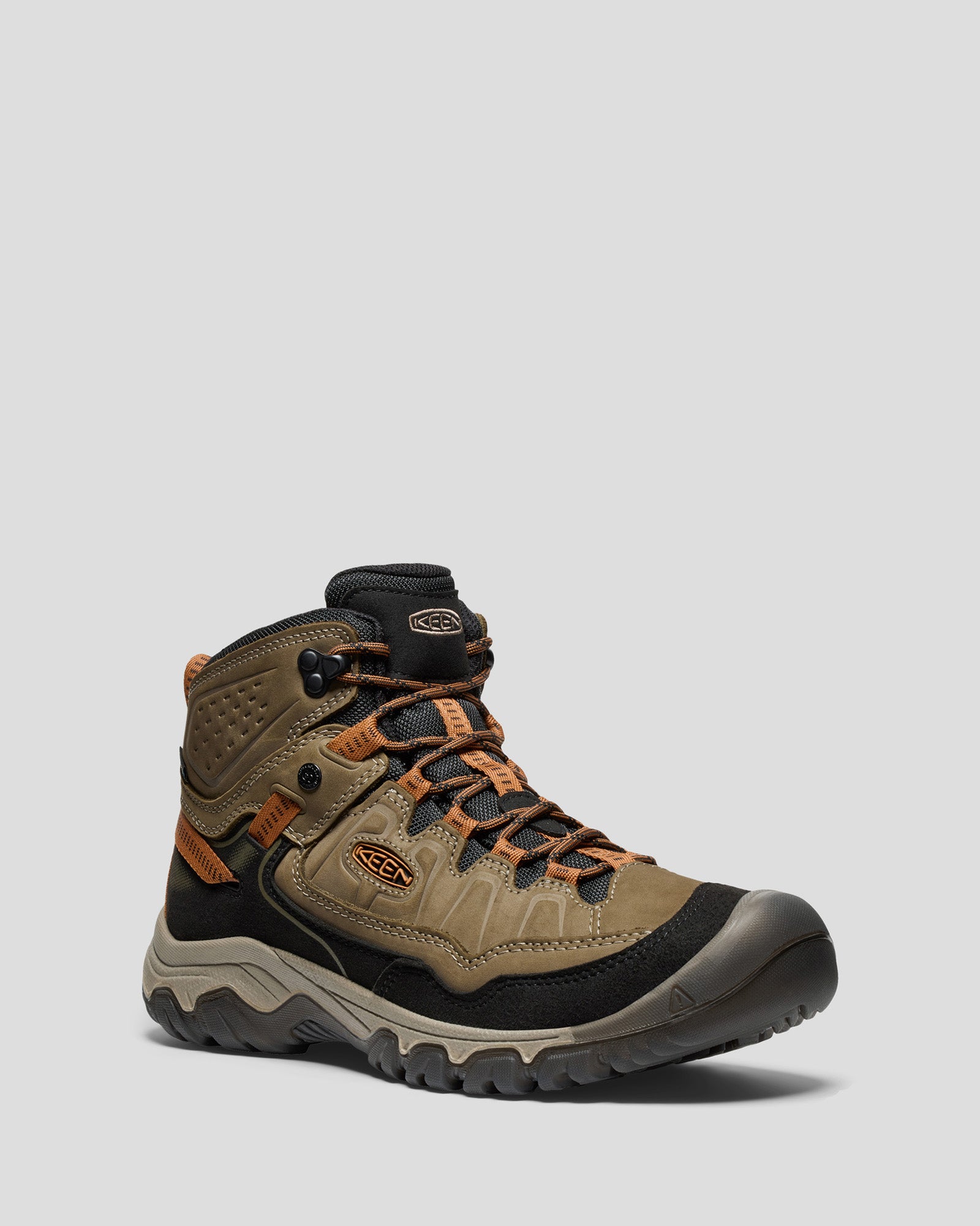 Keen Targhee IV Waterproof Mid Hiking Boots for Men - Sea Turtle/Roasted Pecan - Durable Outdoor Trekking Shoes for Hiking, Camping & Mountain Adventures
