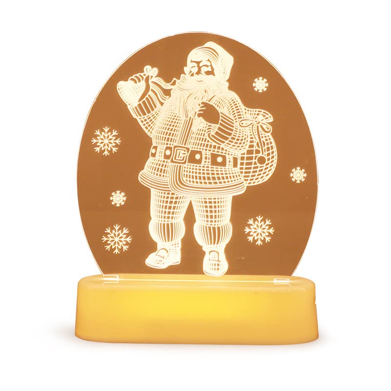 2023 Santa Claus Snowman Christmas Tree LED Night Light - 7 Color Changing 3D Bedroom Decor with Remote Control for Xmas Home Party (Snowflake Design) | Perfect for Holiday Decorations, Gift Giving & Cozy Winter Nights