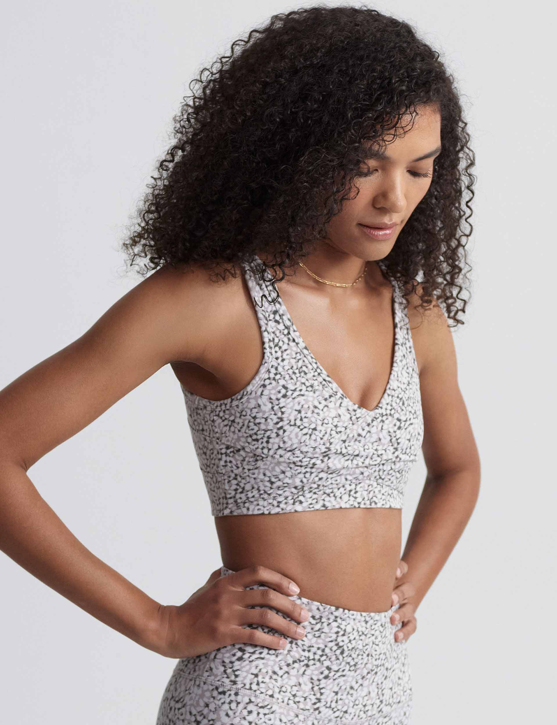 Move Kellam Bra - Mono Distorted Cheetah Print Sports Bra for Women | Comfortable Workout & Yoga Top | Perfect for Gym, Running & Active Lifestyle