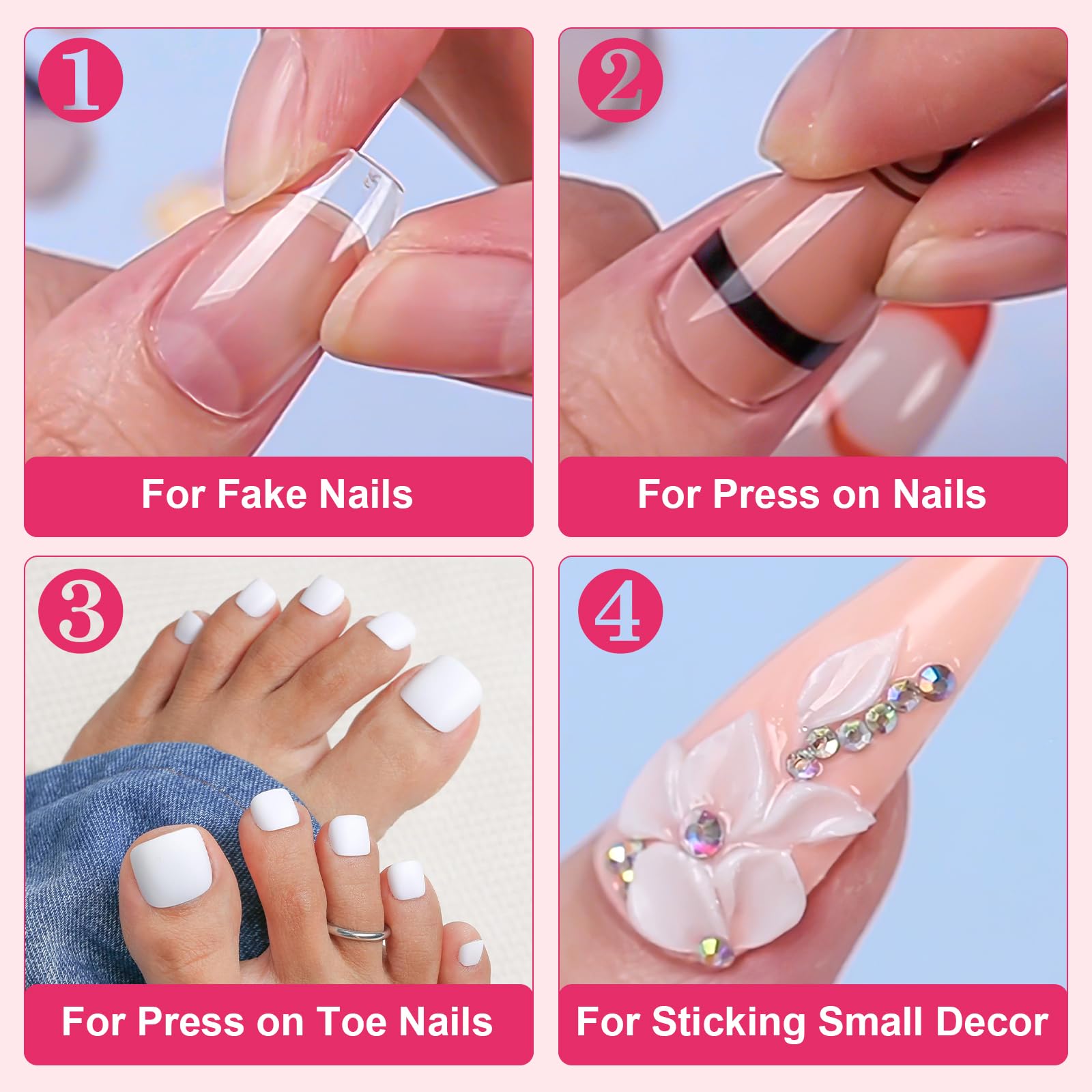 Makartt Super Strong Nail Glue for Acrylic Nails - 7ML 3-Pack Brush-On Adhesive | Quick-Drying, Long-Lasting False Nail Glue for Press-On Nails, DIY & Professional Use | Perfect for Nail Tips, Fake Nails & At-Home Manicures