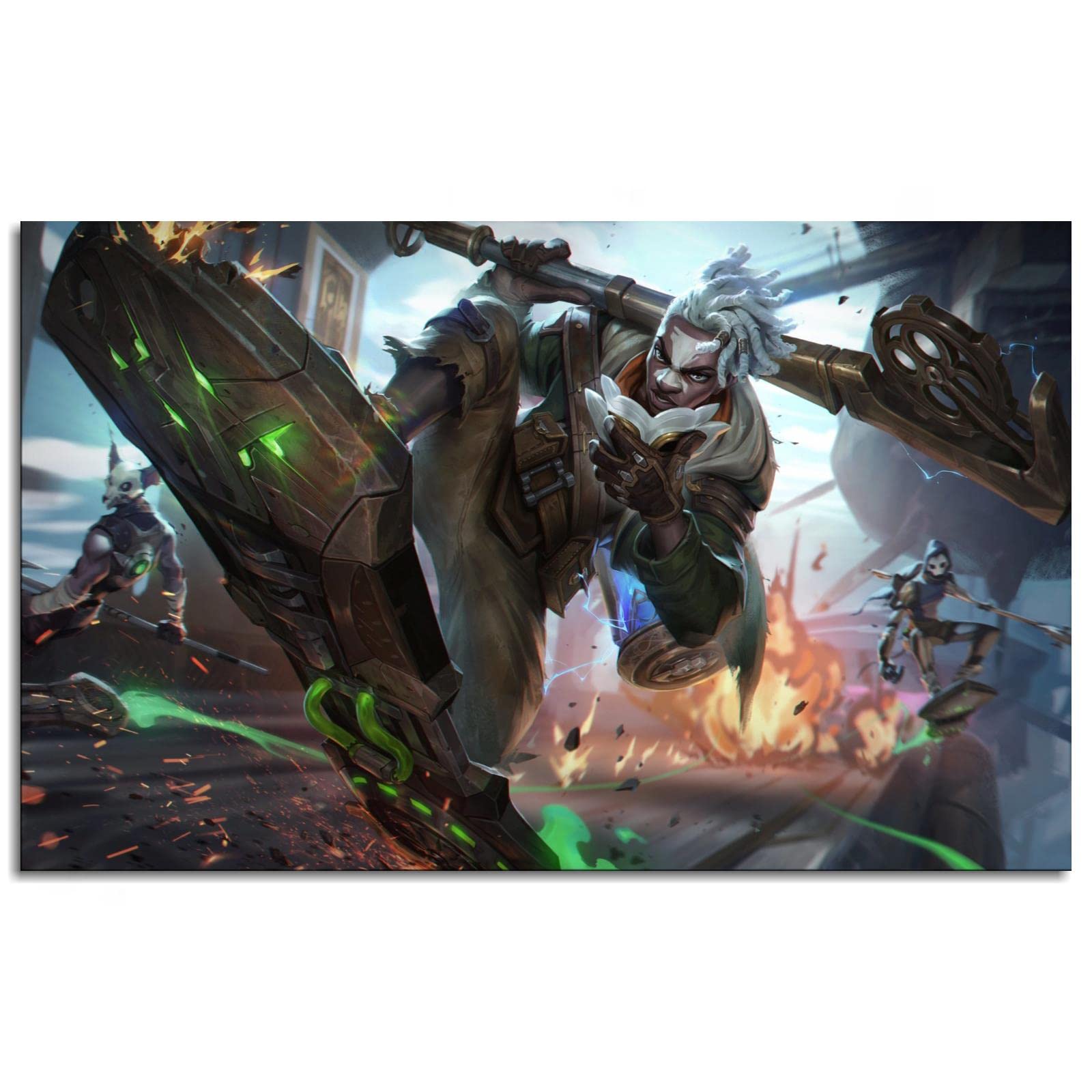 Arcane Ekko Poster - 36x20 Inch Unframed Anime Wall Art Canvas Print for Boys' Dorm, Bedroom & Office Decor | Perfect for Gaming Rooms, Man Caves & Anime Fan Gifts