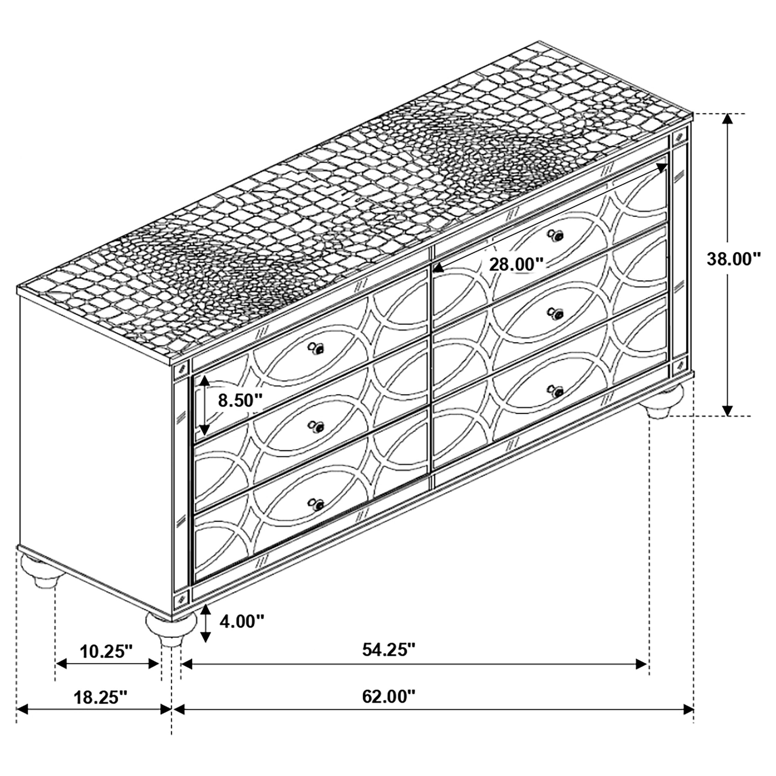 Modern 6-Drawer Dresser - 62