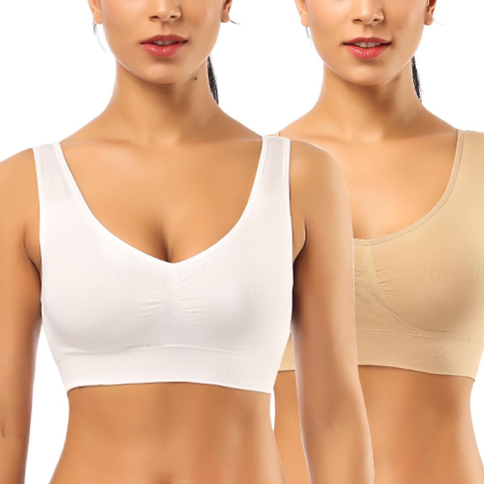 BESTENA Comfort Bra for Women - Seamless Wireless Sleep Bra with Removable Pads, Yoga & Sports Bra - Perfect for Sleeping, Lounge Wear, Yoga, Gym & Everyday Comfort
