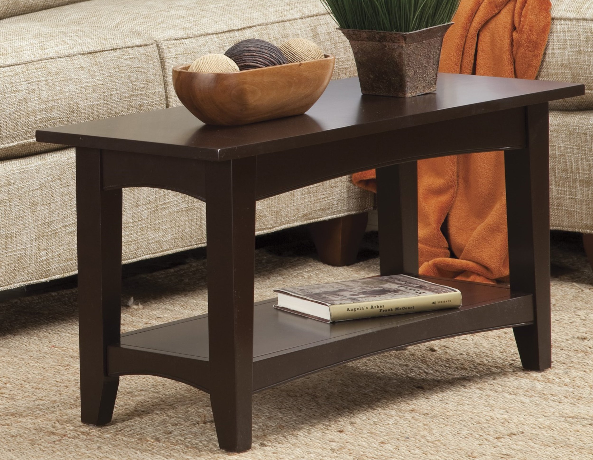 Alaterre Shaker Cottage Bench with Shelf - Solid Wood Entryway Bench, Chocolate Finish - Perfect for Hallway, Living Room & Bedroom Storage