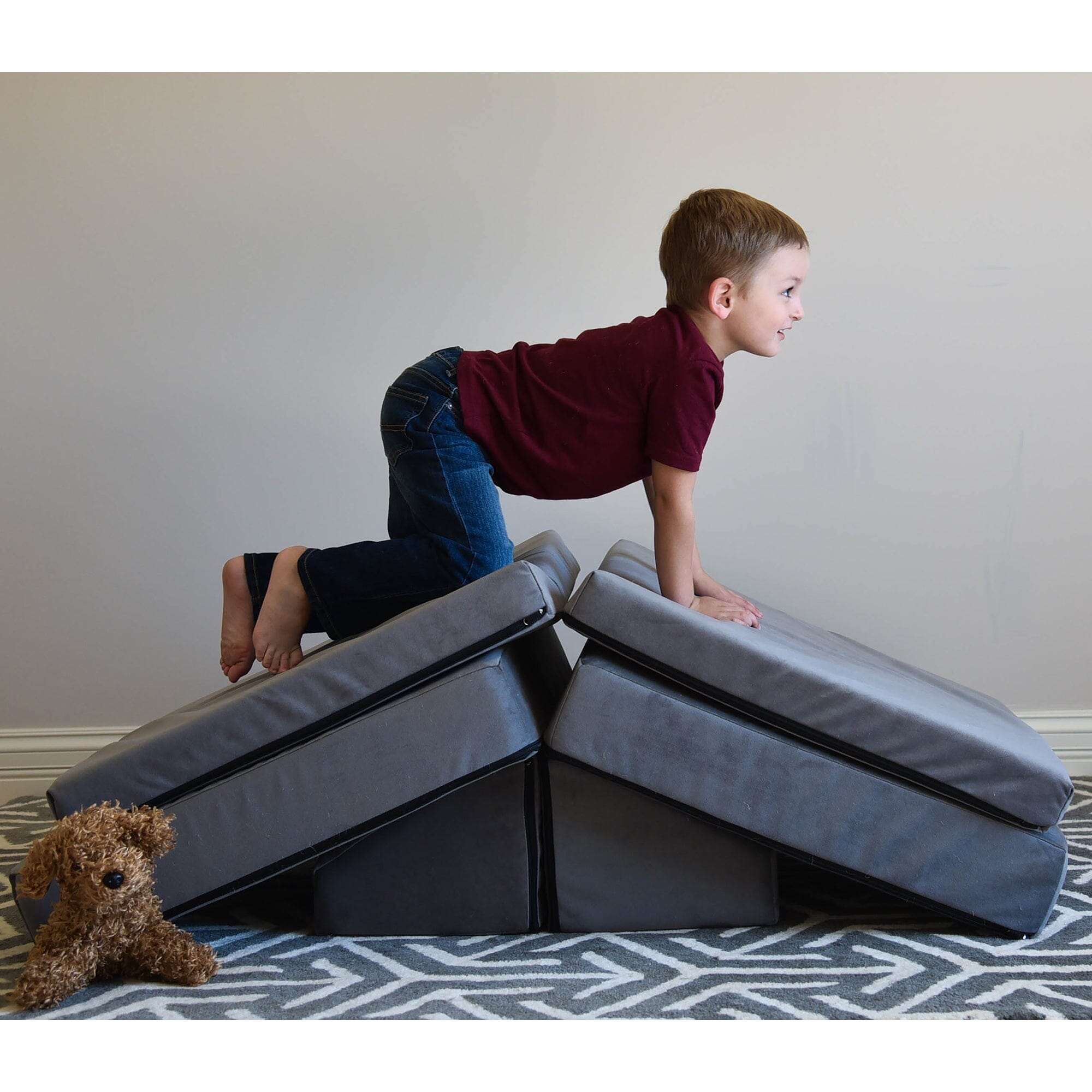 Premium Kids Play Couch with Removable Cushions & Accessories - Soft Modular Sofa for Toddlers, Children's Playroom, Reading Nook & Indoor Fort Building