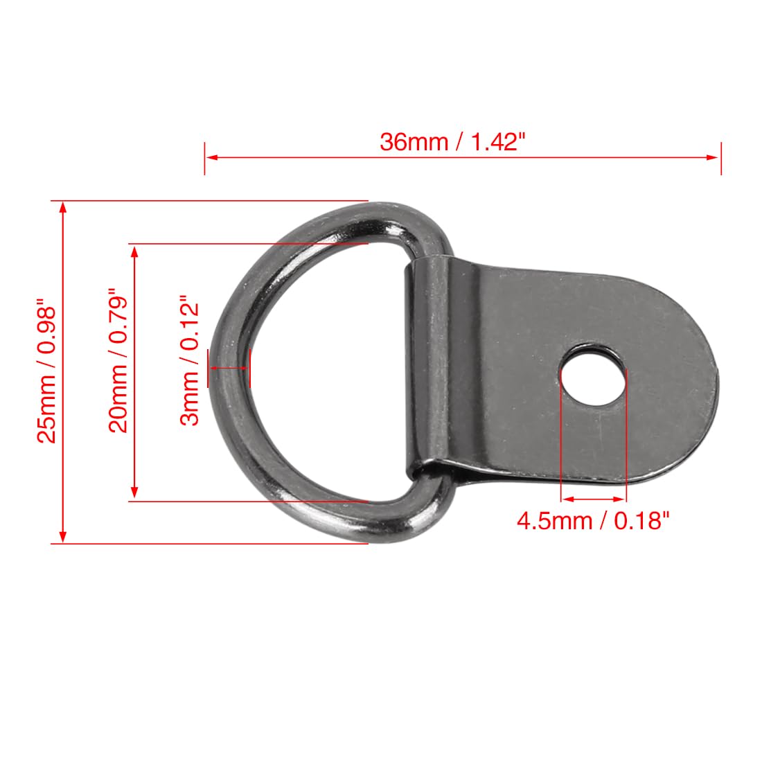 X AUTOHAUX 30pcs Titanium Tone D-Shaped Tie Down Anchors - Heavy Duty Lashing Rings for Car, Truck, Trailer, RV & Boat Cargo Securing - Perfect for Transporting Equipment, Furniture & Outdoor Gear