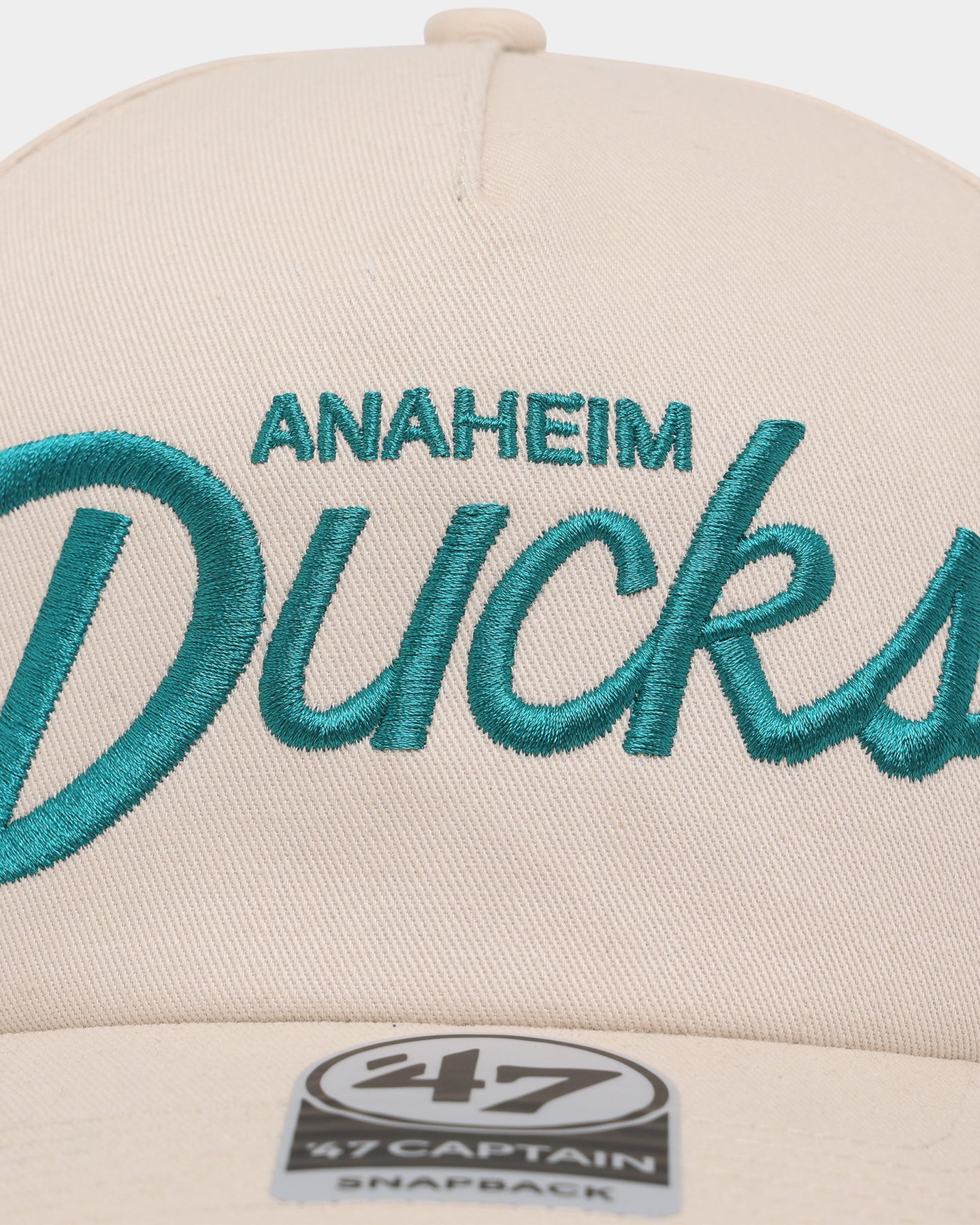 47 Brand Anaheim Ducks Nantasket Script '47 Captain DT Snapback Bone Hat - Official NHL Hockey Cap for Men & Women - Perfect for Games, Fan Gear & Streetwear Fashion