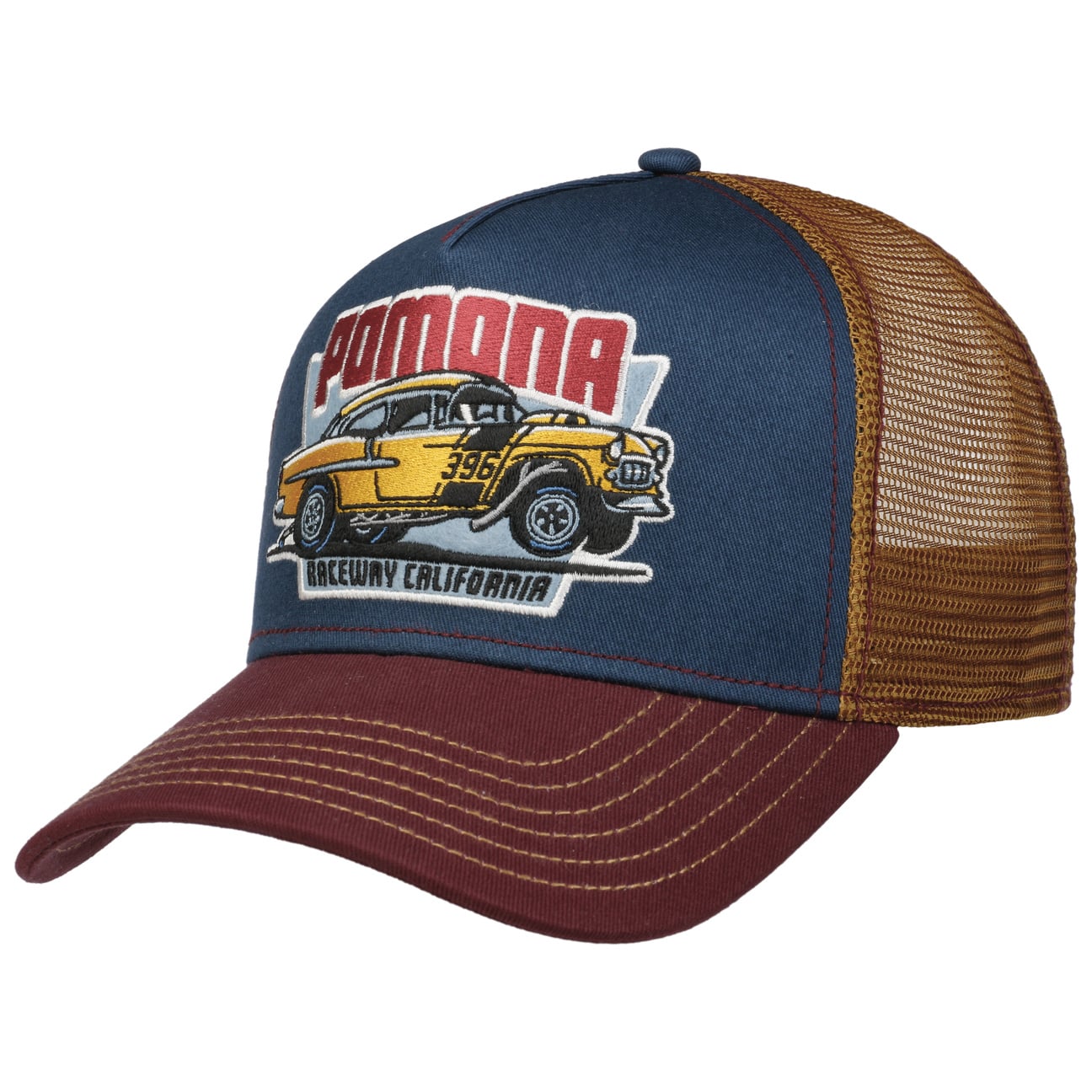 FWS Raceway Trucker Cap - Adjustable Mesh Back Baseball Hat for Men & Women - Perfect for Outdoor Sports, Driving, and Casual Wear