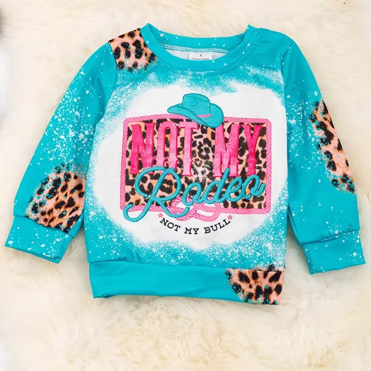 Girl's Not My Rodeo Blue Sweatshirt | Cute Graphic Pullover Hoodie for Teens | Perfect for Casual Wear, School & Outdoor Activities