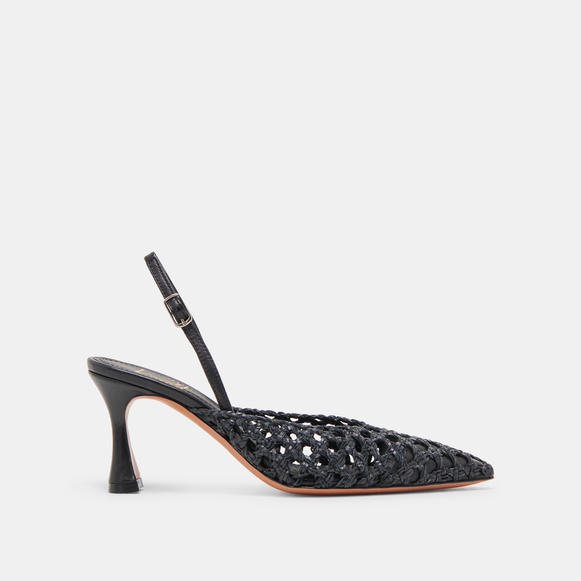 Gloria Black Woven Heels for Women - Comfortable High Heel Pumps for Office, Party & Evening Wear