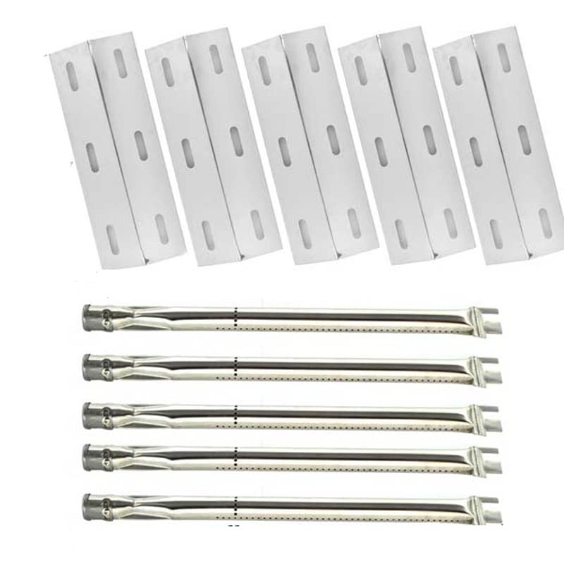 Ducane Gas Grill Replacement Kit - 5 Stainless Steel Burners & Heat Plates for Models 30400040, 30538401 | Durable BBQ Parts for Outdoor Cooking & Grilling
