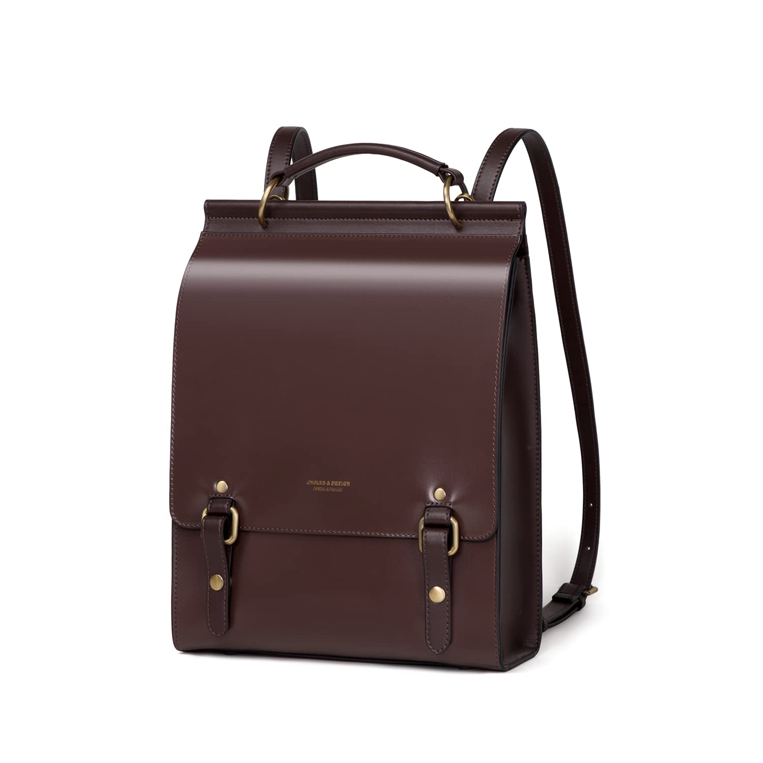 Vintage Leather Backpack for Women - Stylish Travel & College Bag (Brown)