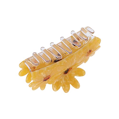 **Yellow Daisy Large Hair Claw Clip – Comfortable Grip, Elegant Design for Women & Girls – Perfect for Parties, Weddings & Everyday Styling**