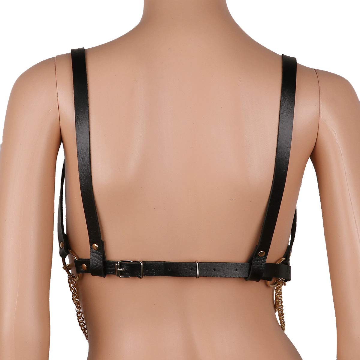 YiZYiF Punk Waist Belt & Body Chain - PU Leather Chest Harness with Metal O-Rings & Tassels - Gothic Fashion Accessory for Women - Perfect for Concerts, Raves & Edgy Outfits