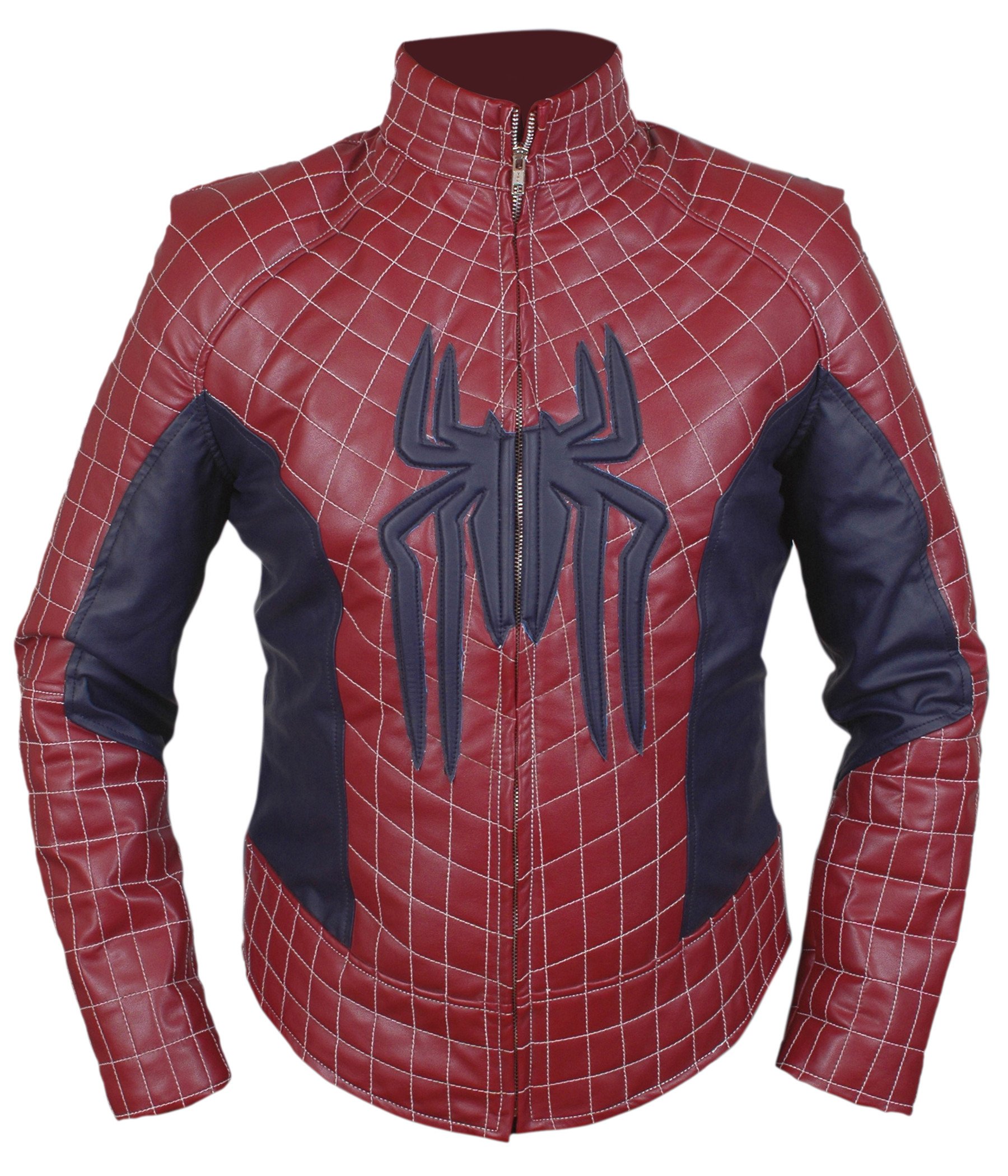 F&H Men's Superhero Amazing Spider-Man Maroon & Blue Jacket - Stylish Marvel Cosplay Costume for Halloween, Comic Con & Superhero Fans